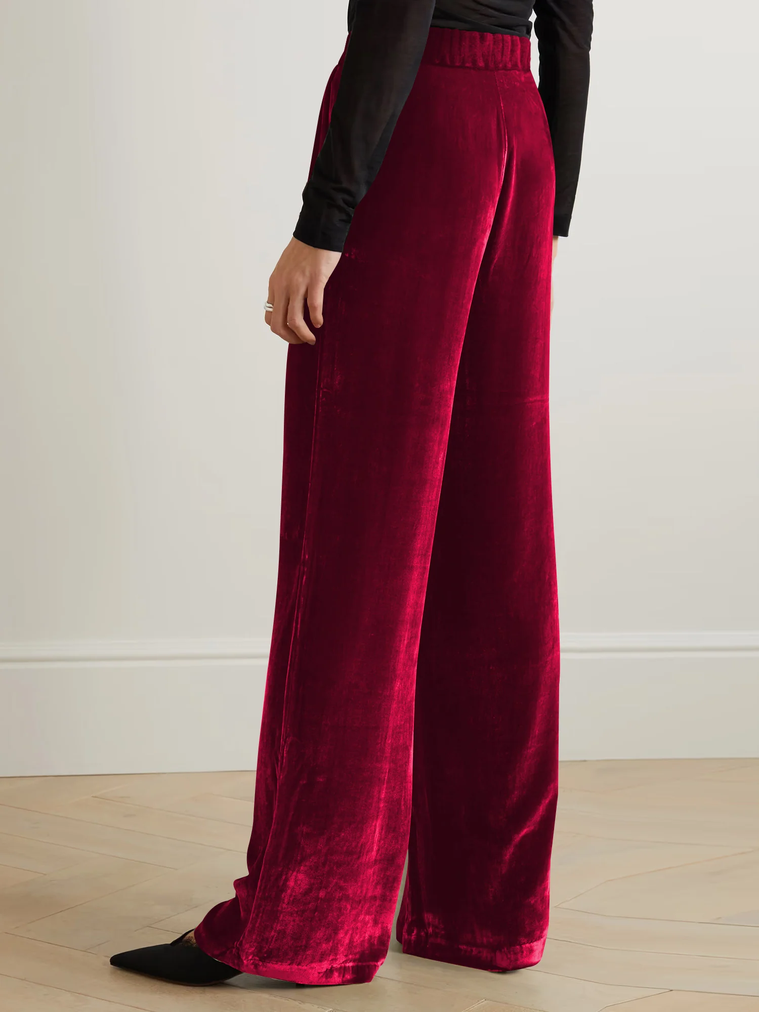 Claudia Velvet Pants - Red - Image 6