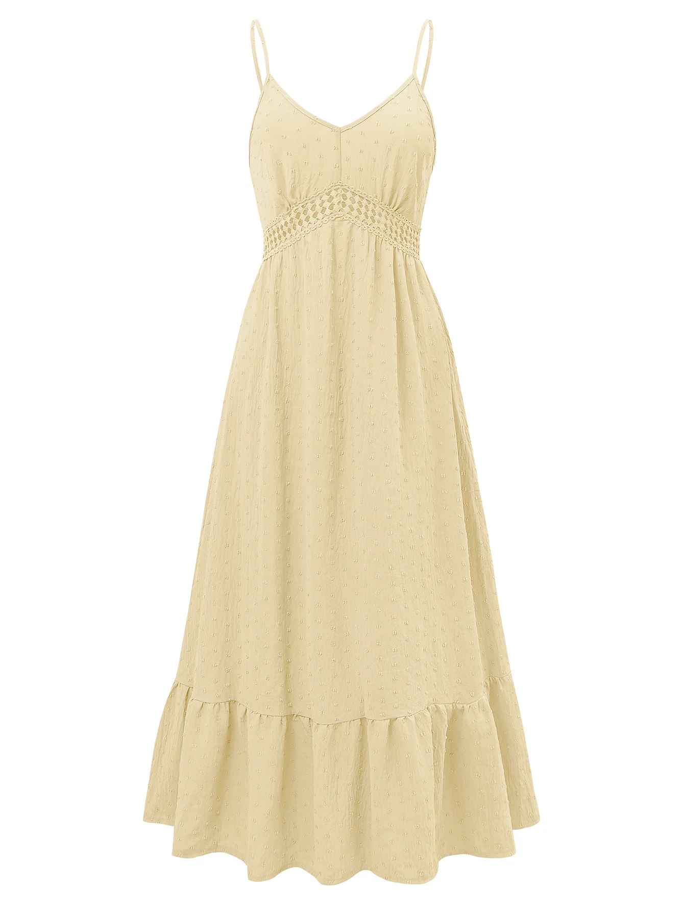 Clementina Crochet Waist Midi Dress - Apricot - Image 7