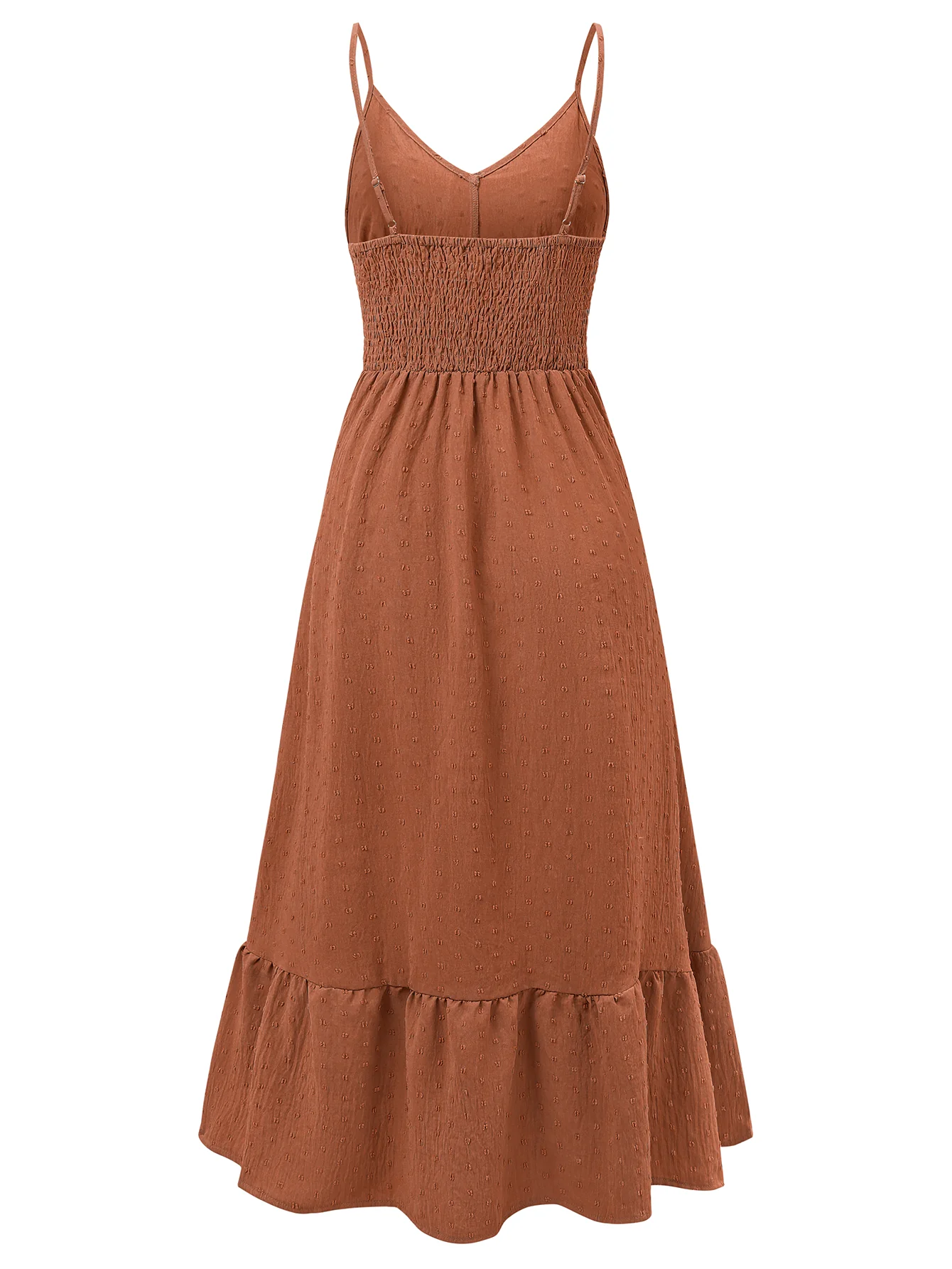 Clementina Crochet Waist Midi Dress - Brick - Image 8