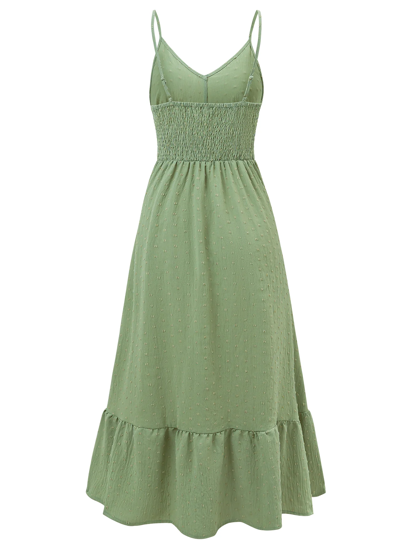 Clementina Crochet Waist Midi Dress - Green - Image 8