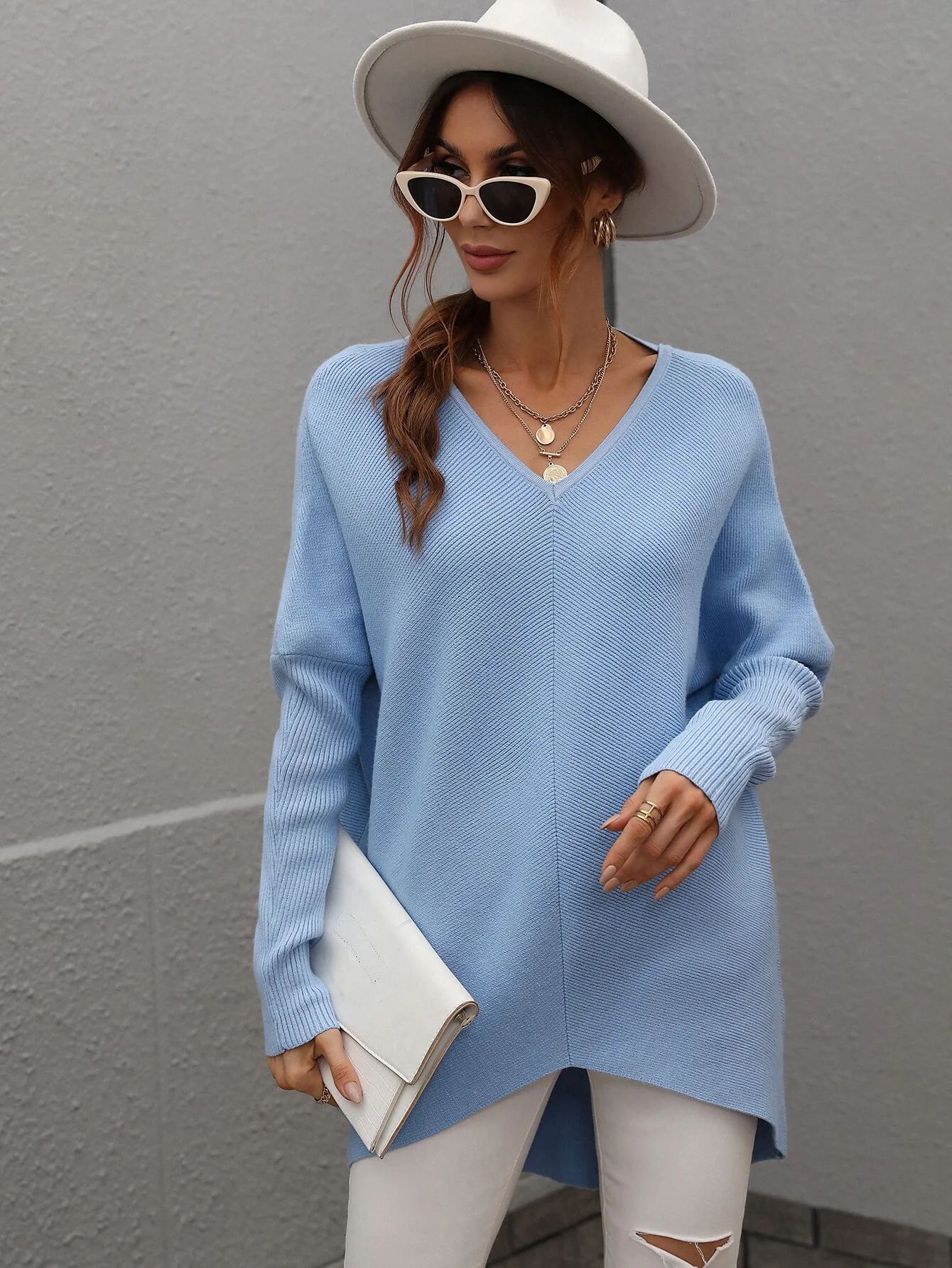 CLIA KNIT SWEATER - BLUE - Image 6