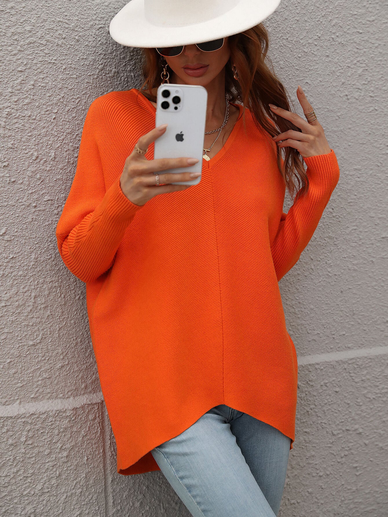 CLIA KNIT SWEATER - ORANGE - Image 6
