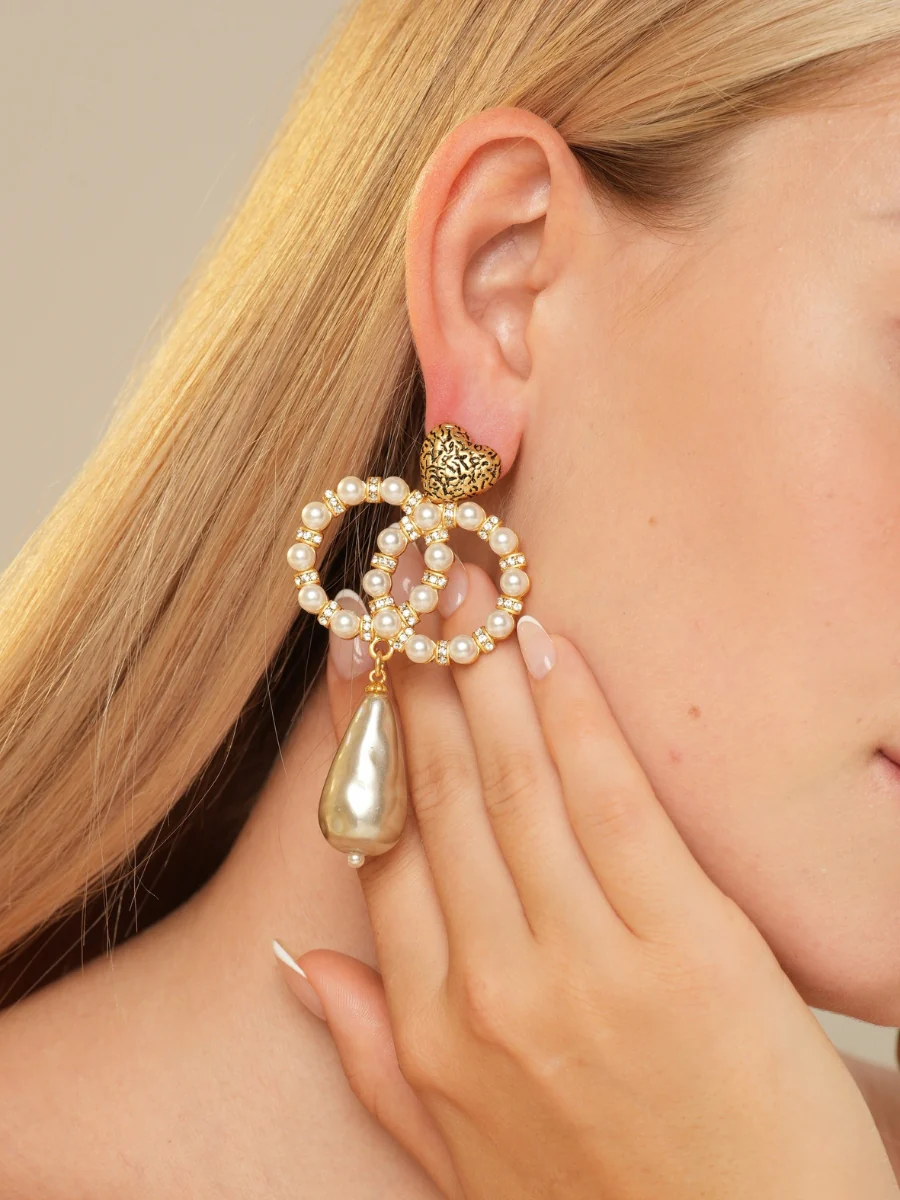 Co Co Gold Plated Pearl Drop Earrings - Image 8