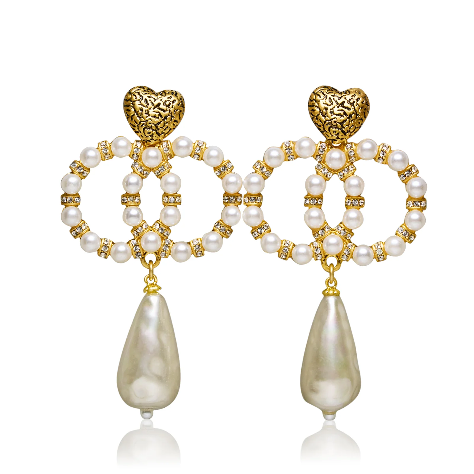 Co Co Gold Plated Pearl Drop Earrings - Image 9
