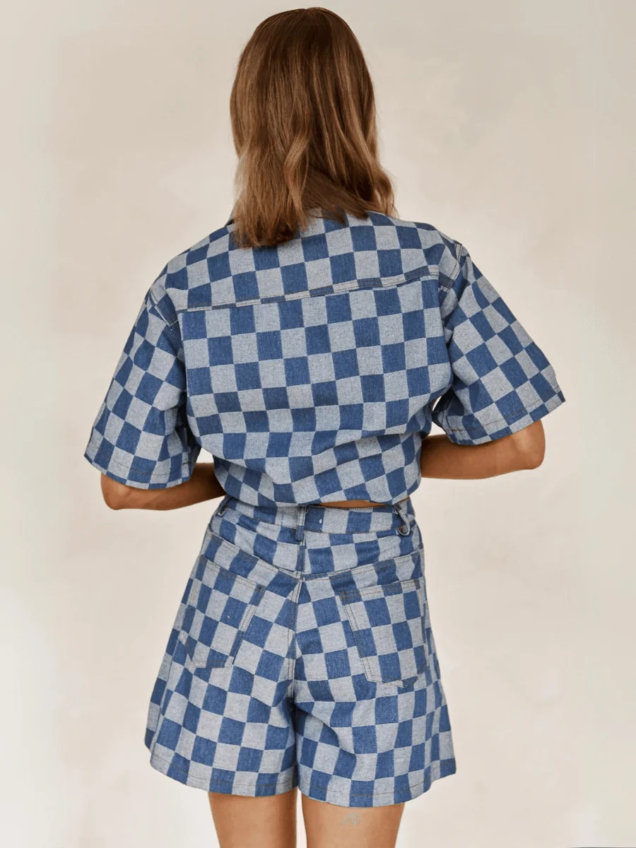 Coco Check Color Block Denim Matching Sets - Image 4