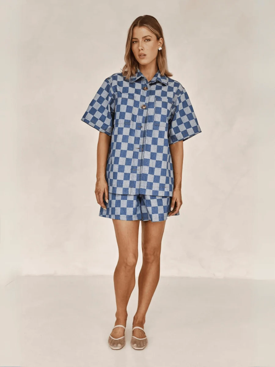 Coco Check Color Block Denim Matching Sets - Image 5