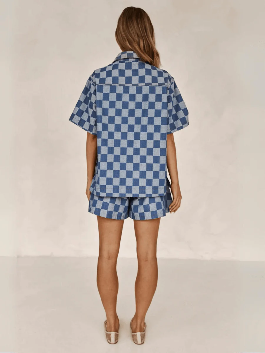 Coco Check Color Block Denim Matching Sets - Image 6