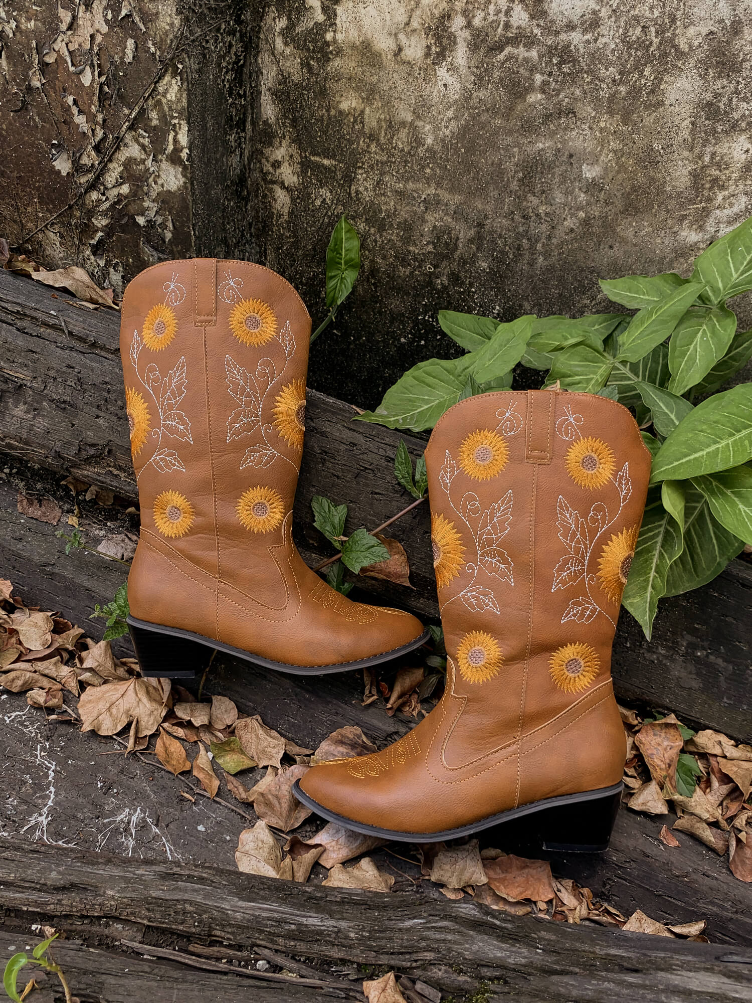 En Bloom | Sunflower Mid-Calf Cowboy Boots - Tan - Image 7
