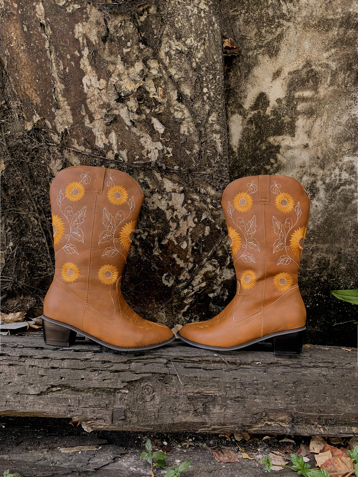 En Bloom | Sunflower Mid-Calf Cowboy Boots - Tan - Image 9