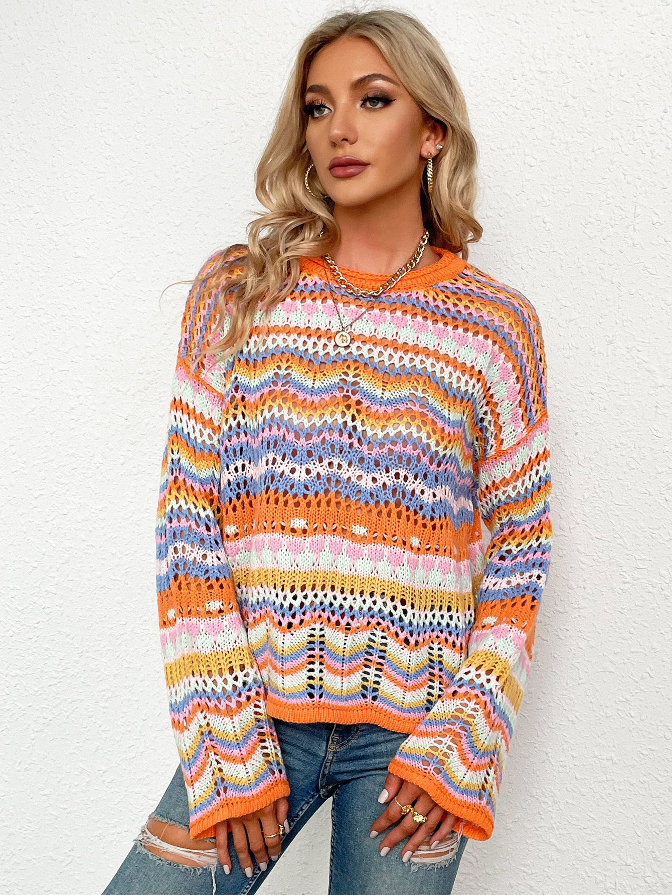 Smaibulun Doll | MARMO Zig Zag Crochet Knit Top - Orange - Image 6