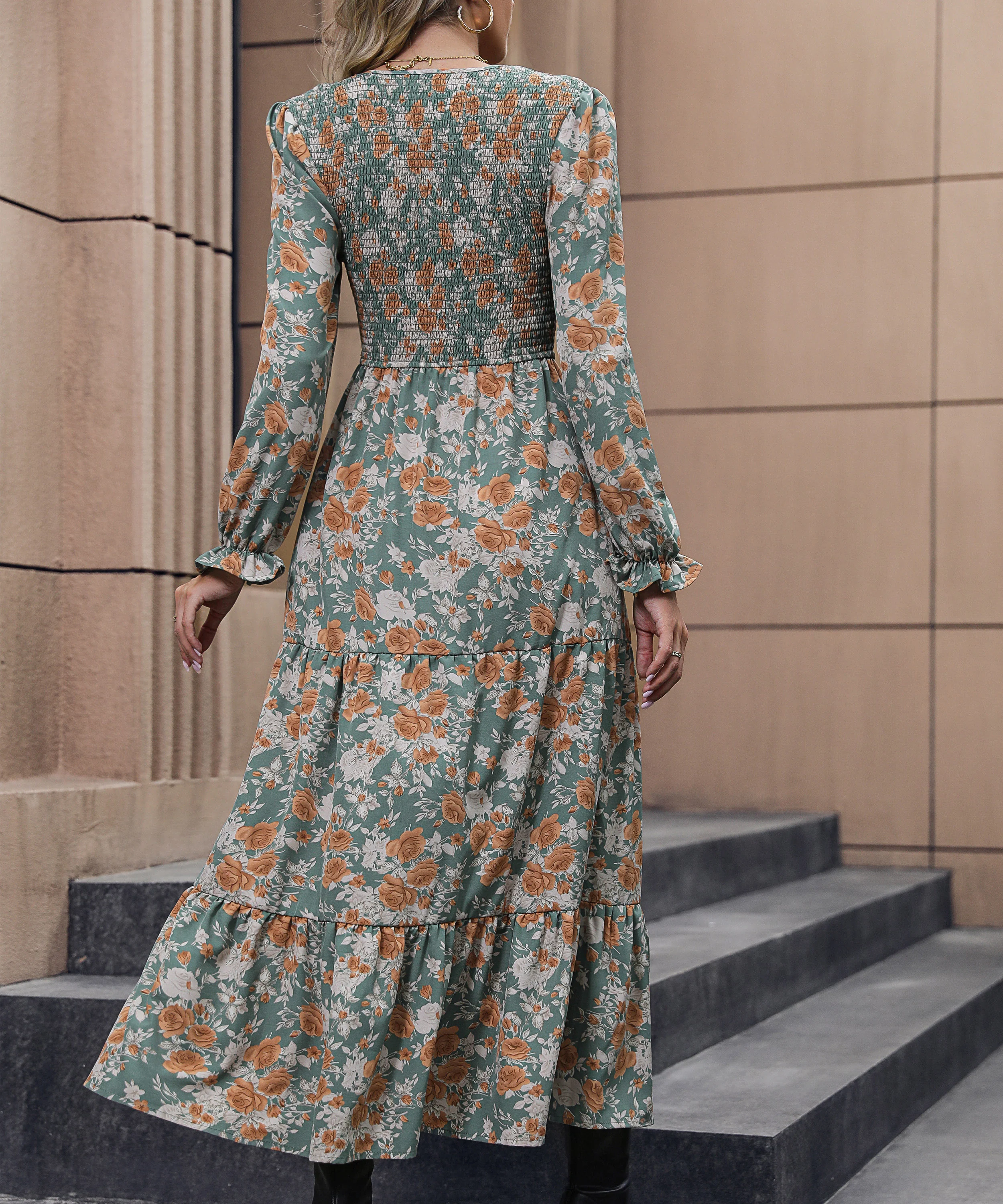 Cosmo Floral Print Smock Midi Dress - Multi - Image 3
