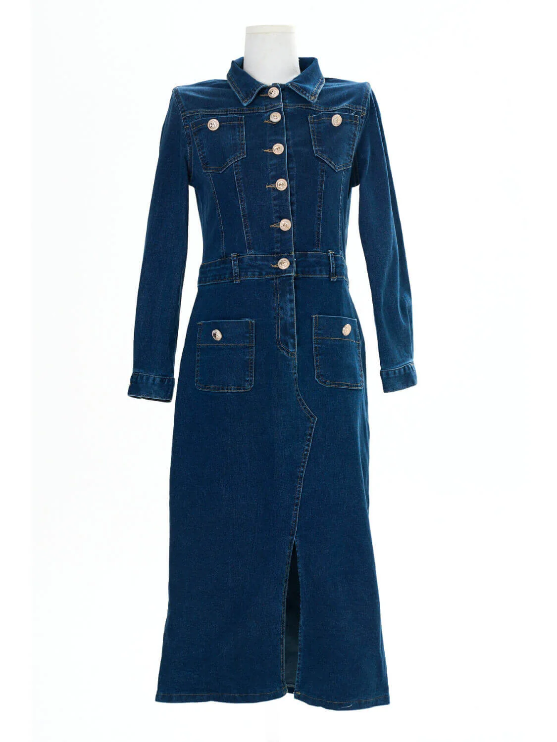 Country Roads Denim Midi Dress - blue - Image 4