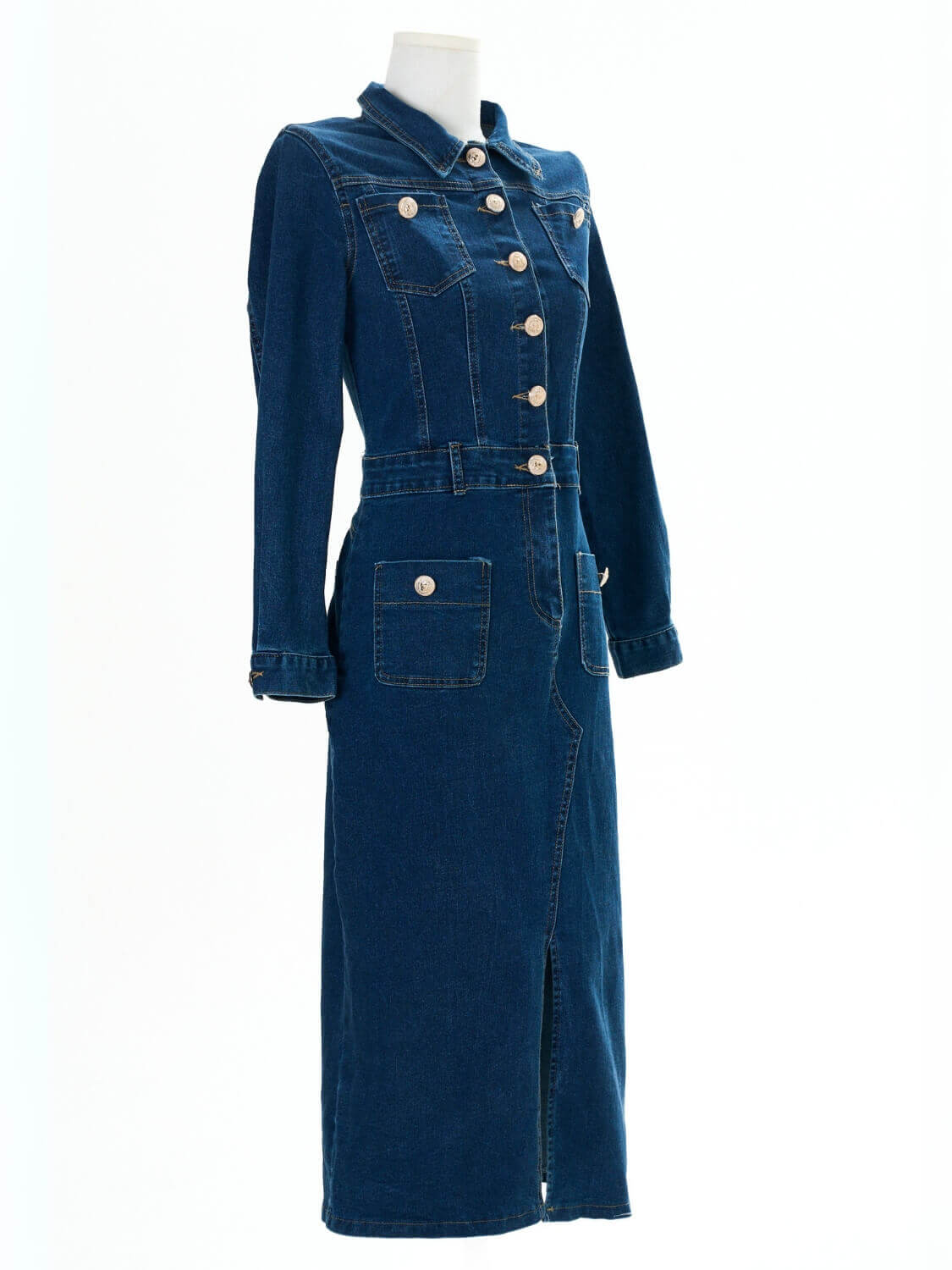 Country Roads Denim Midi Dress - blue - Image 5