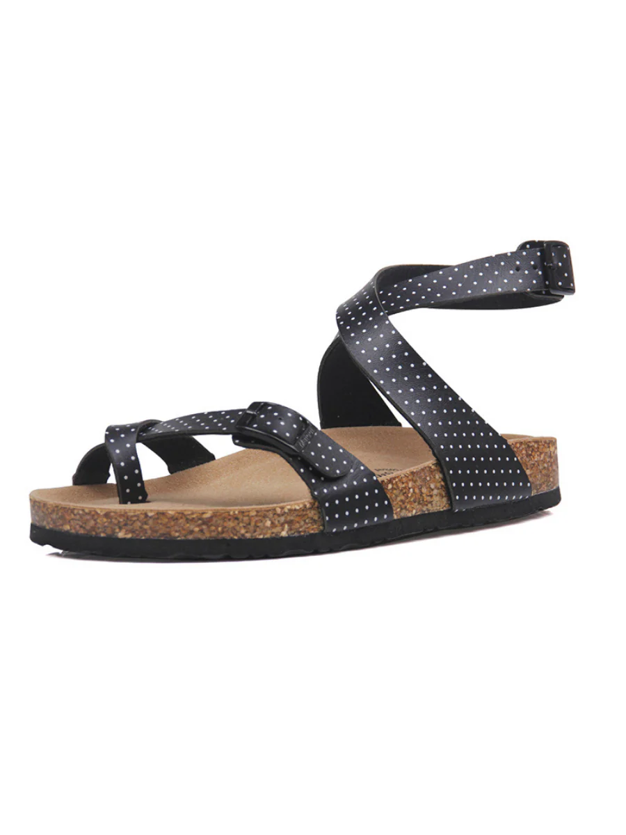 Maibulun | Crisscross Thong Buckle-up Ankle Strappy Sandals - Image 7