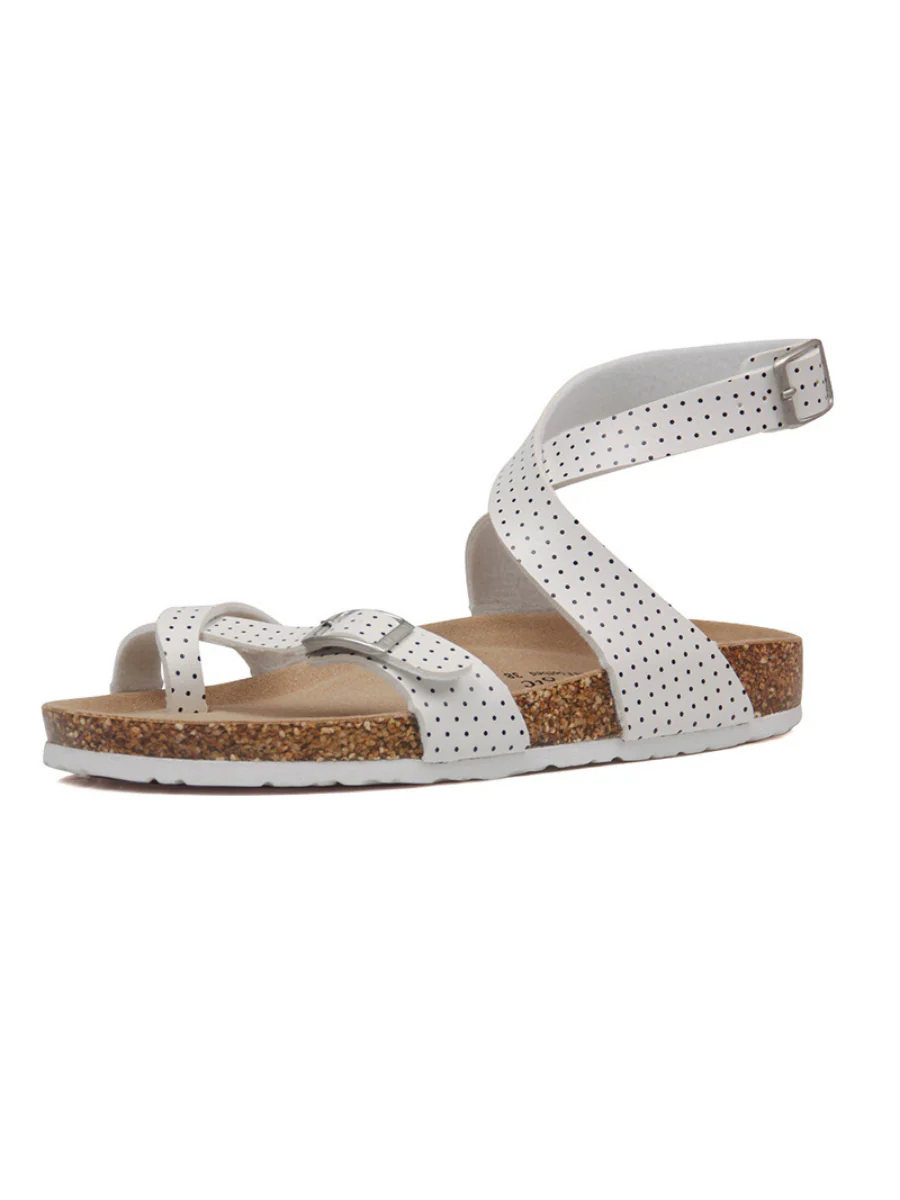 Maibulun | Crisscross Thong Buckle-up Ankle Strappy Sandals - Image 8
