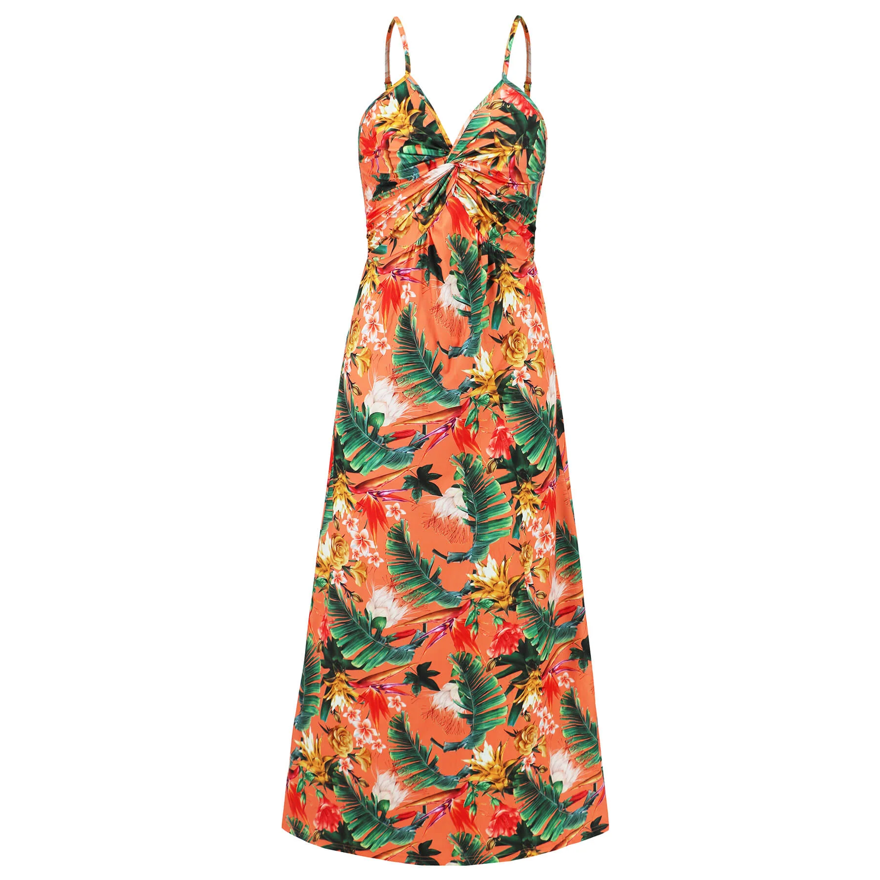 Cynthia Floral V-Neck Boho Maxi Dress - Orange - Image 5