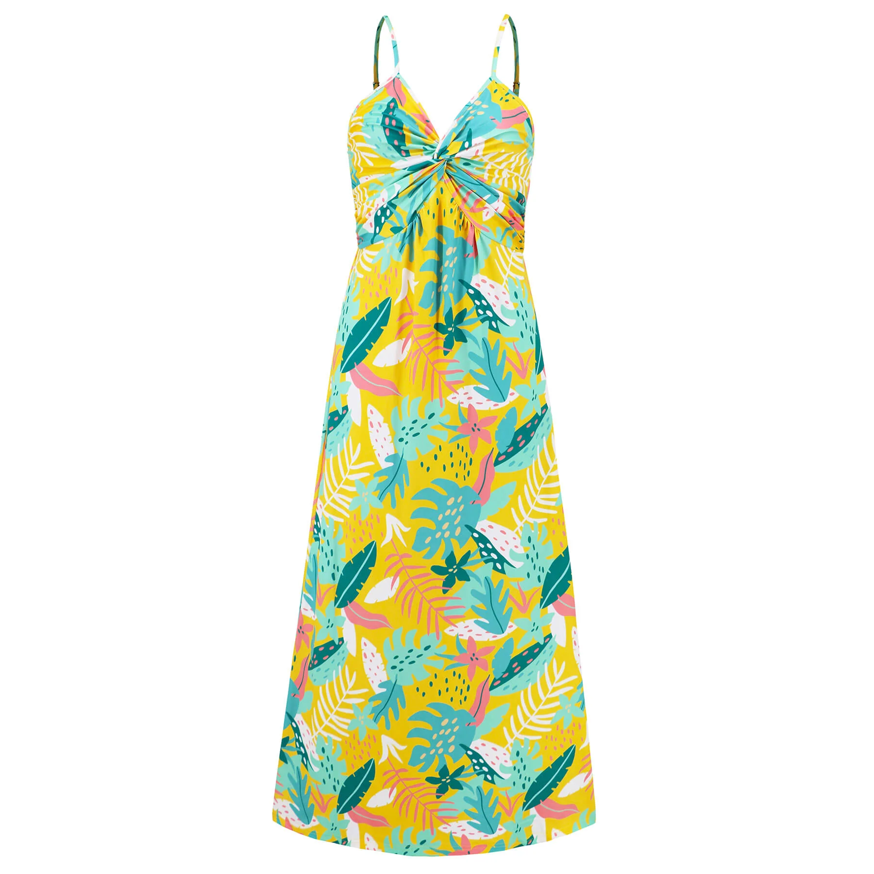 Cynthia Floral V-Neck Boho Maxi Dress - Yellow - Image 5