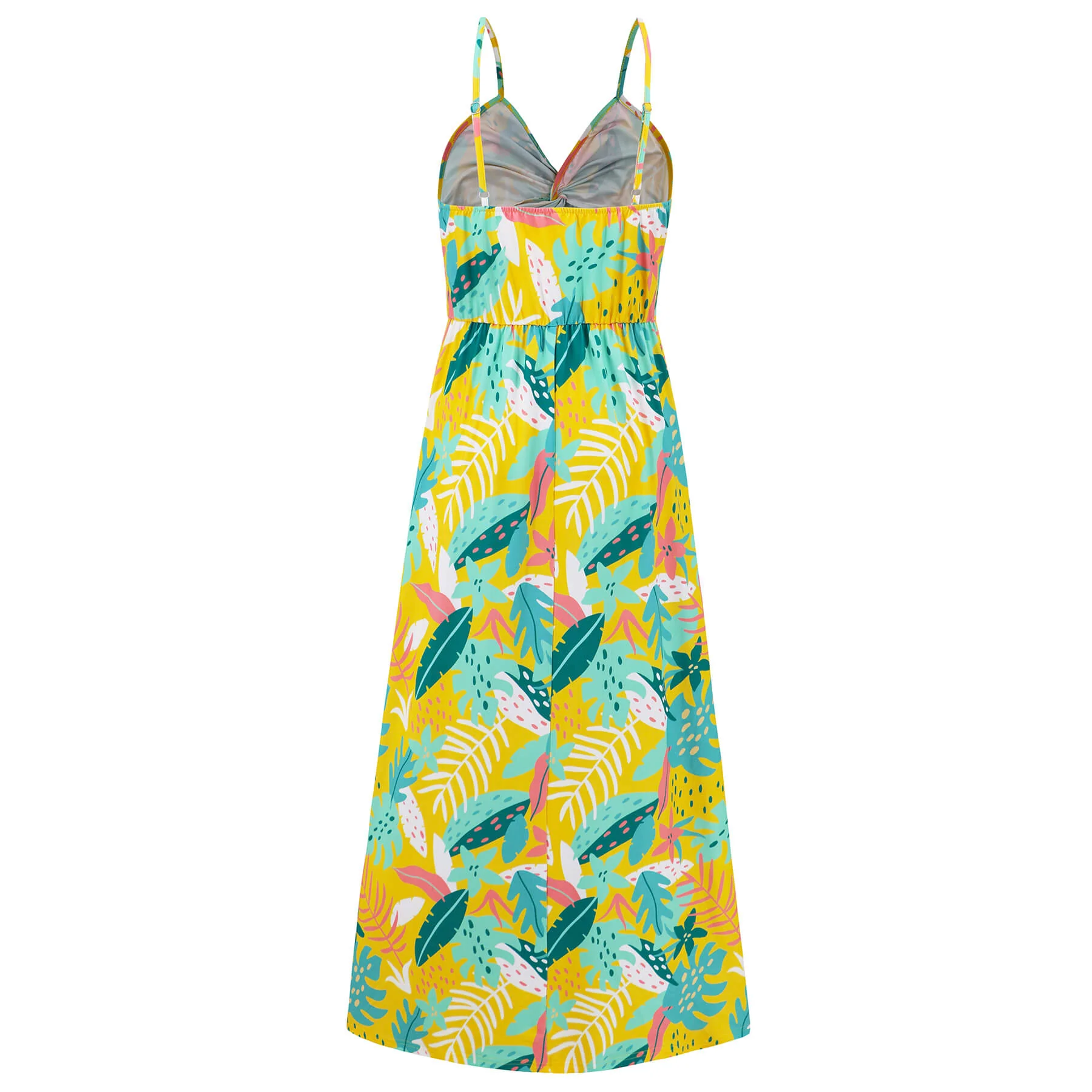 Cynthia Floral V-Neck Boho Maxi Dress - Yellow - Image 6