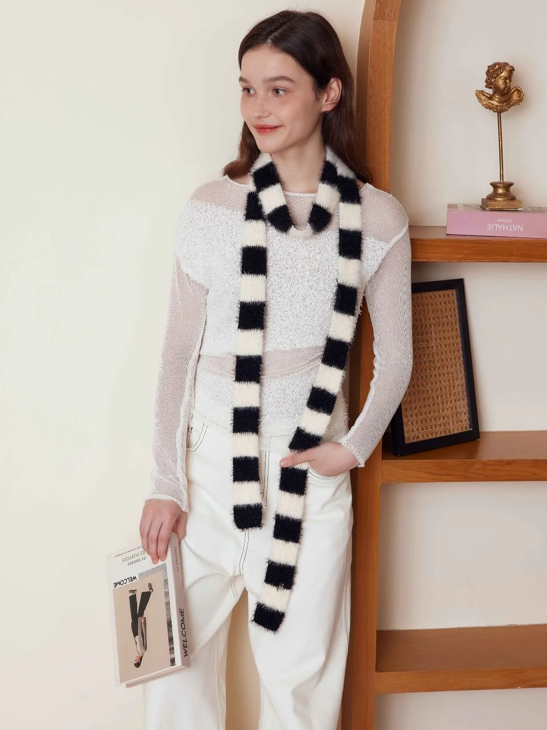 Dachshund Color Block Scarf - black - Image 2