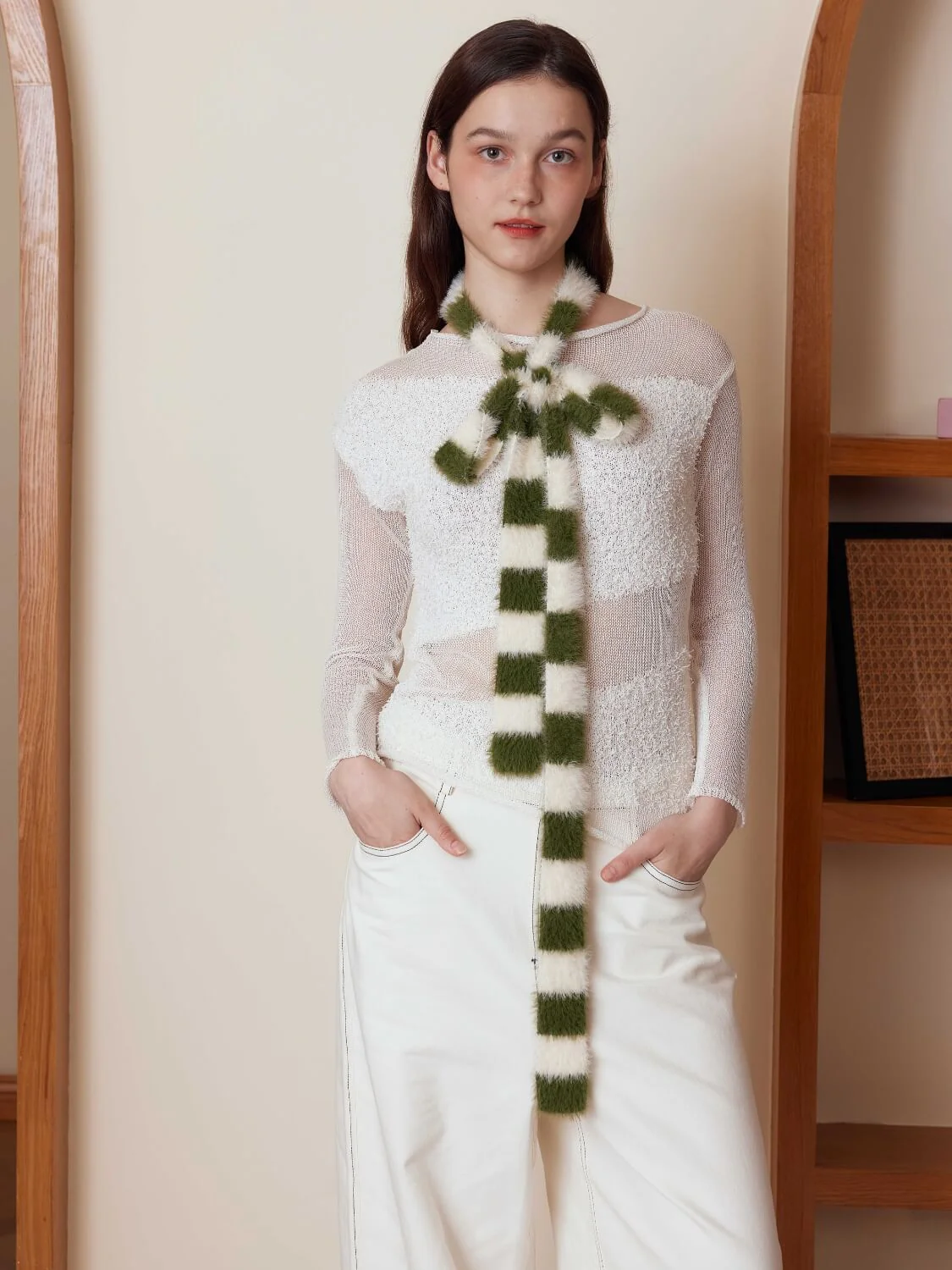 Dachshund Color Block Scarf - green - Image 2