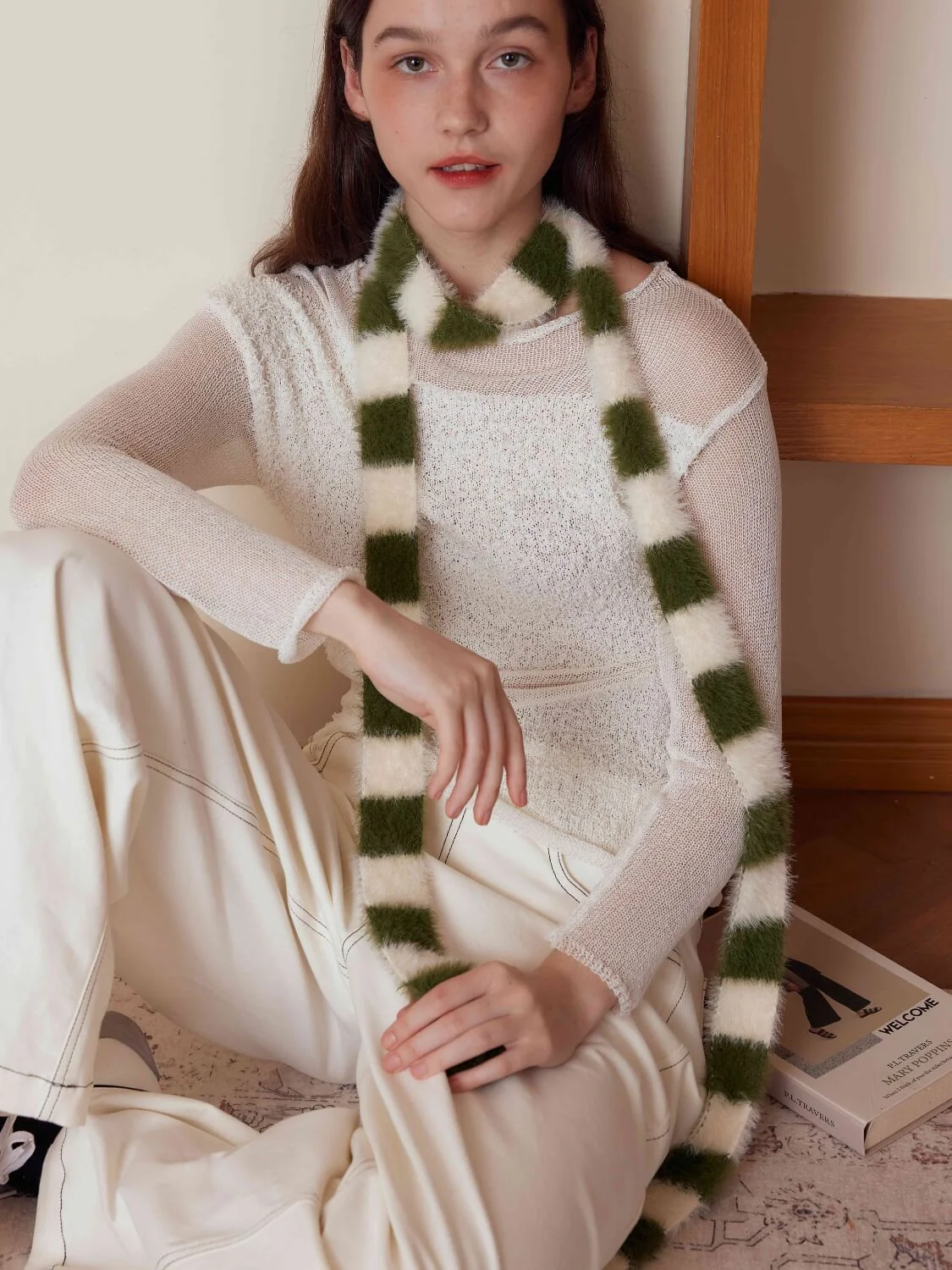Dachshund Color Block Scarf - green - Image 4