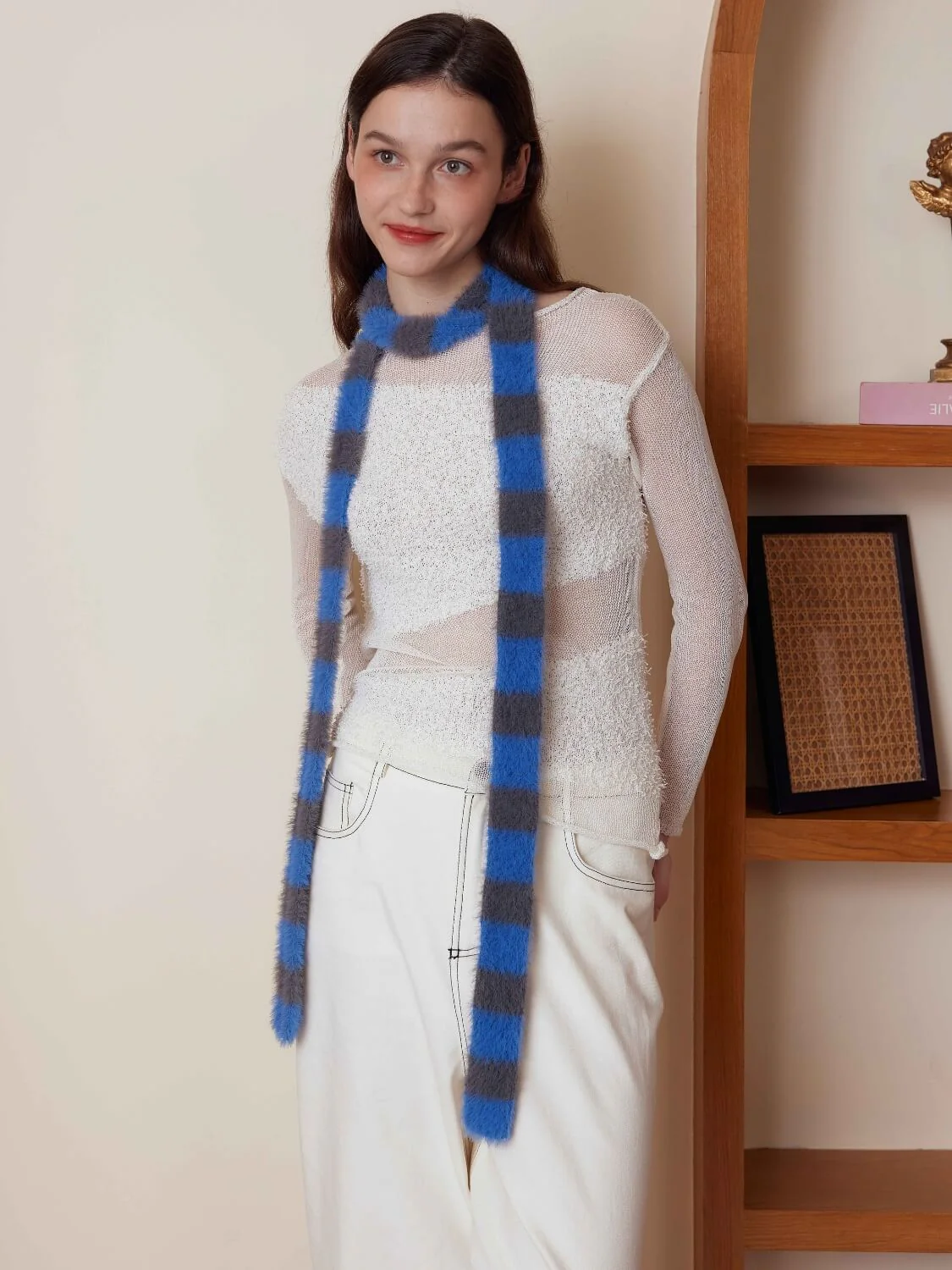 Dachshund Color Block Scarf - grey - Image 4