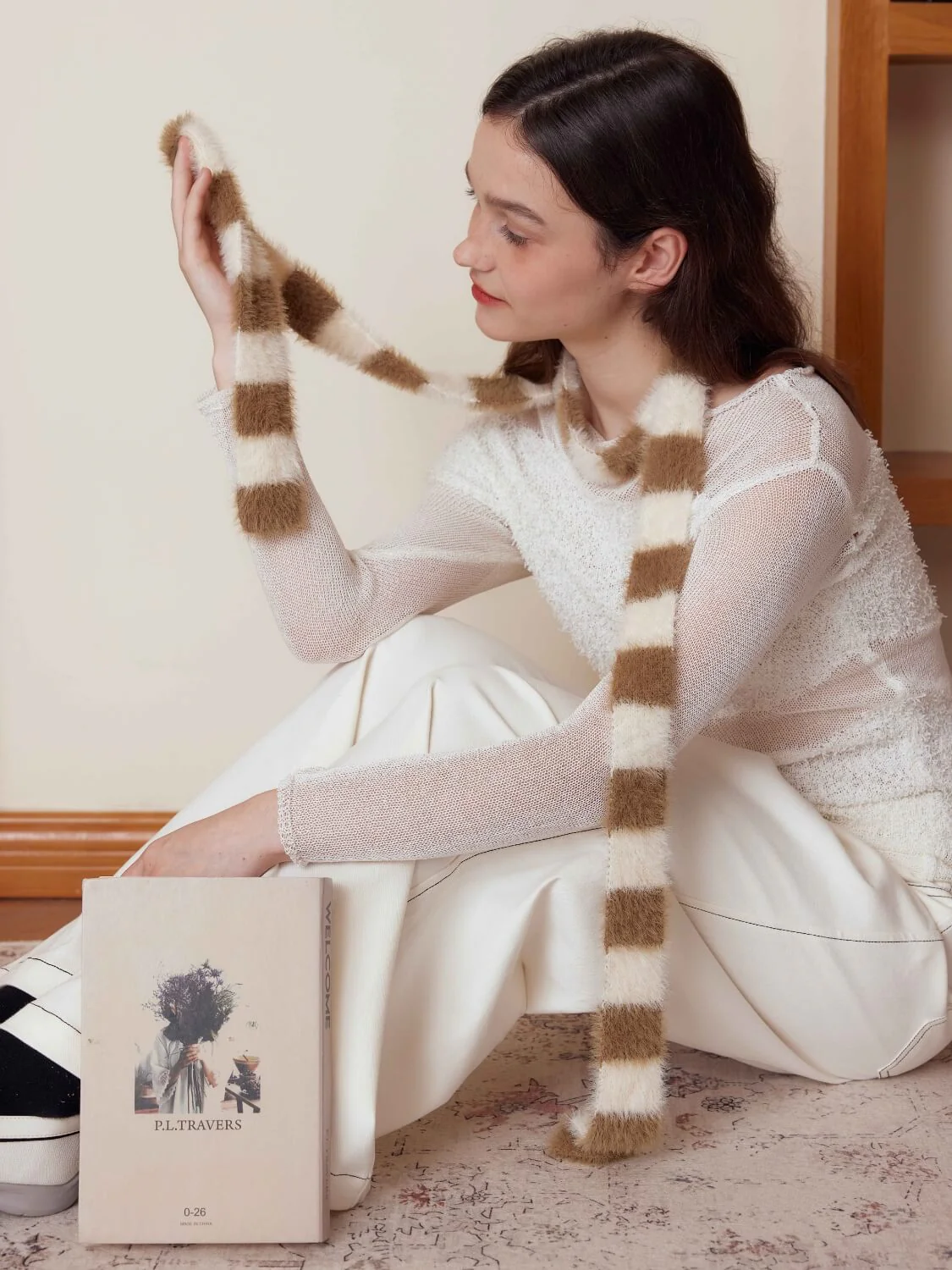 Dachshund Color Block Scarf - khaki - Image 2