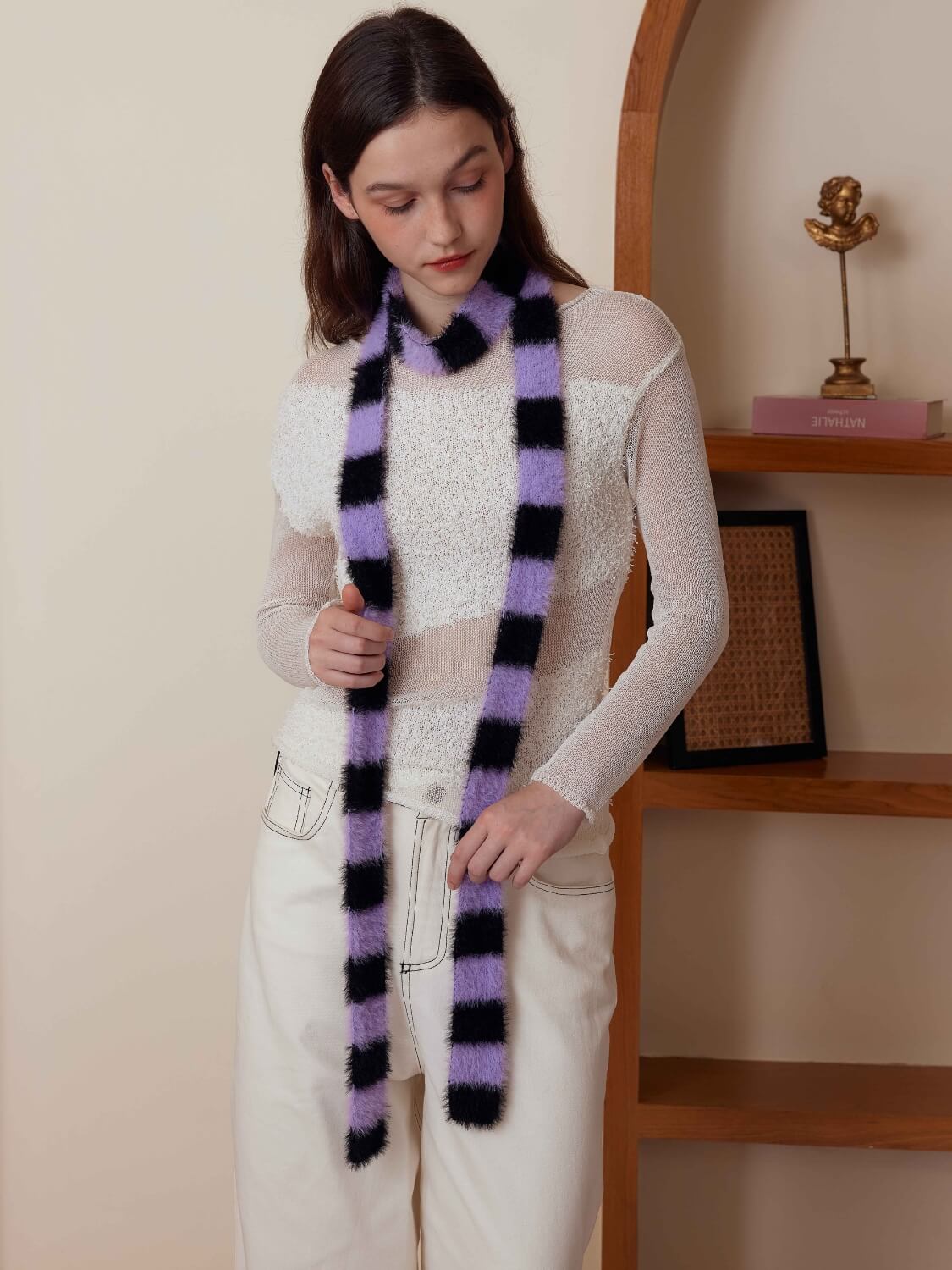 Dachshund Color Block Scarf - purple - Image 3
