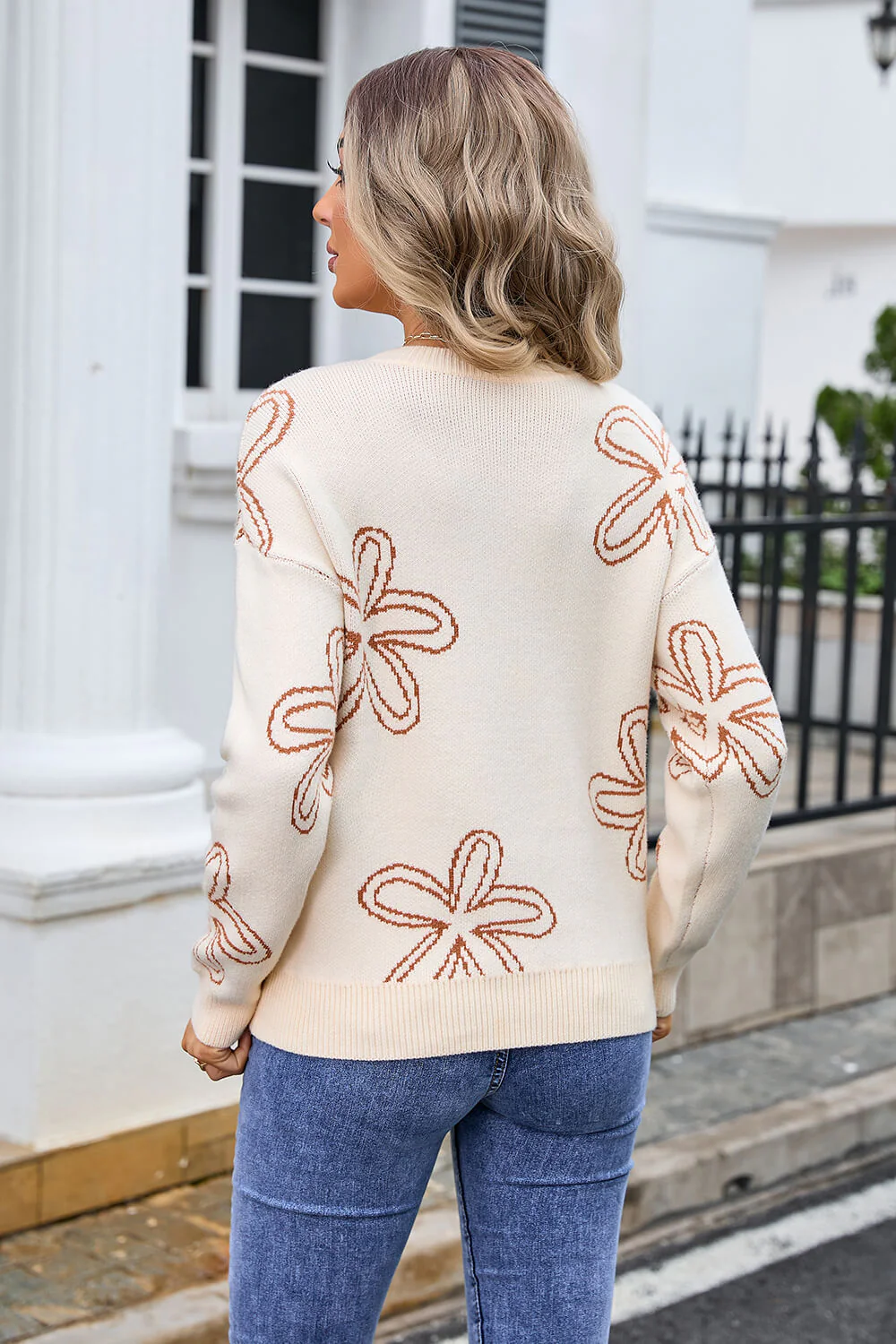 Daisy Days Knit Pullover Sweater - Apricot - Image 6