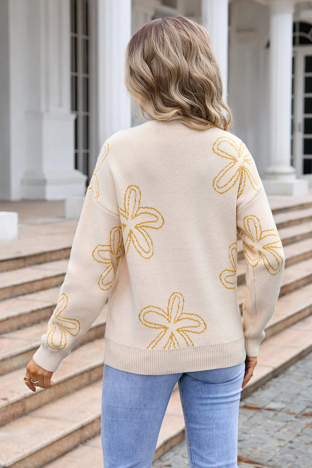 Daisy Days Knit Pullover Sweater - Beige - Image 6