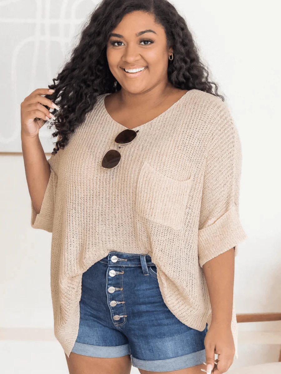 DEMETRA RIBBED KNIT SWEATER - BEIGE - Image 2
