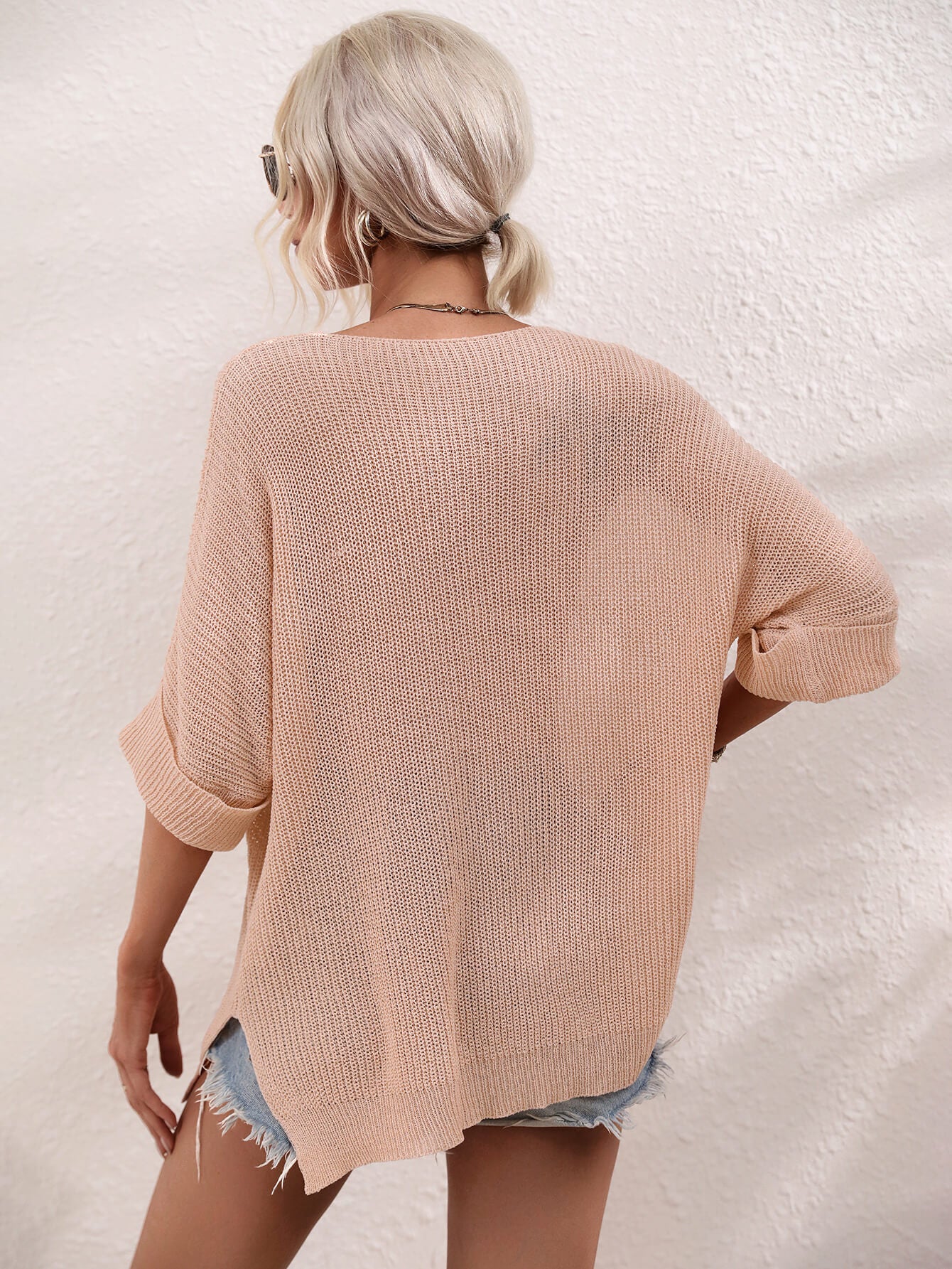 DEMETRA RIBBED KNIT SWEATER - PINK - Image 3