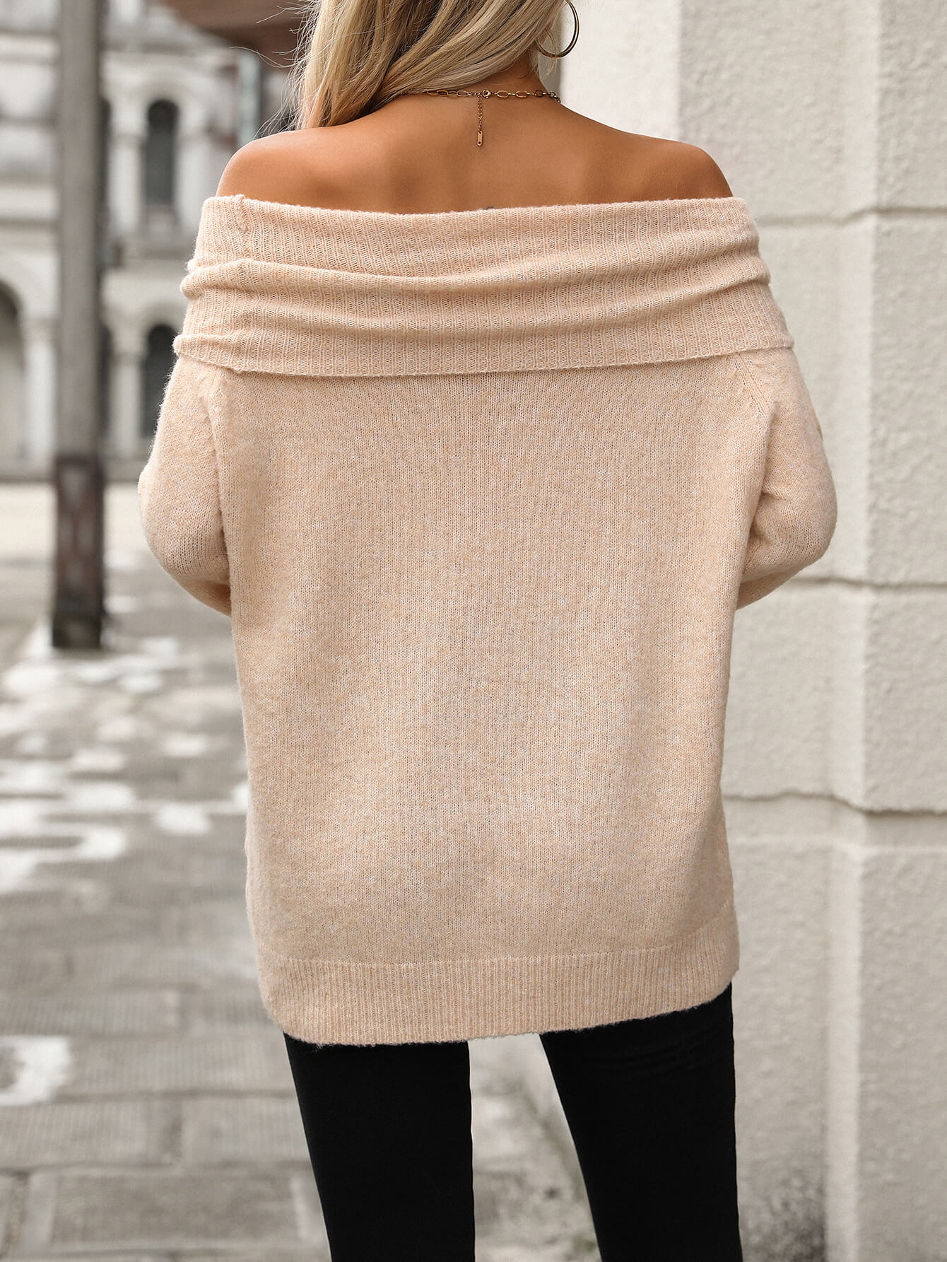 Denver Widen Turtleneck Knit Sweater - Apricot - Image 6