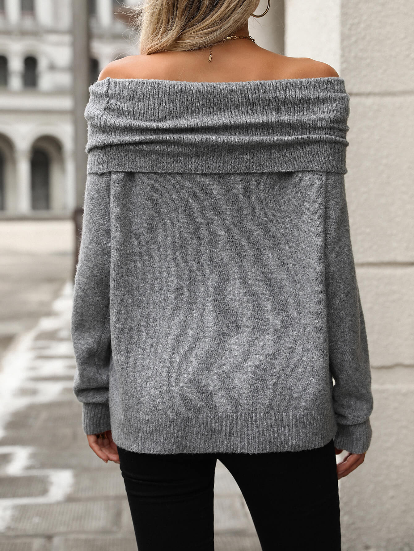 Denver Widen Turtleneck Knit Sweater - Grey - Image 6