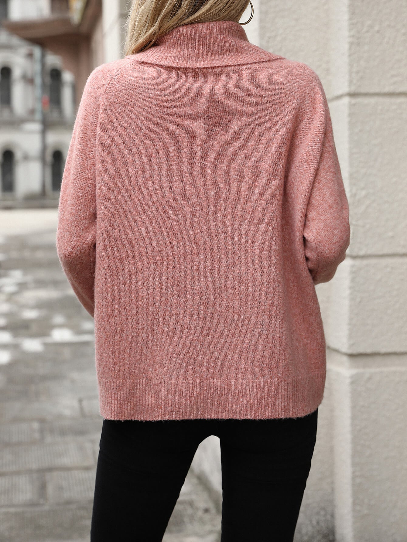 Denver Widen Turtleneck Knit Sweater - Pink - Image 6