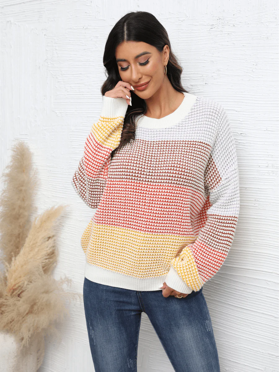 Dont Mind Me Striped Knit Sweater - Cream