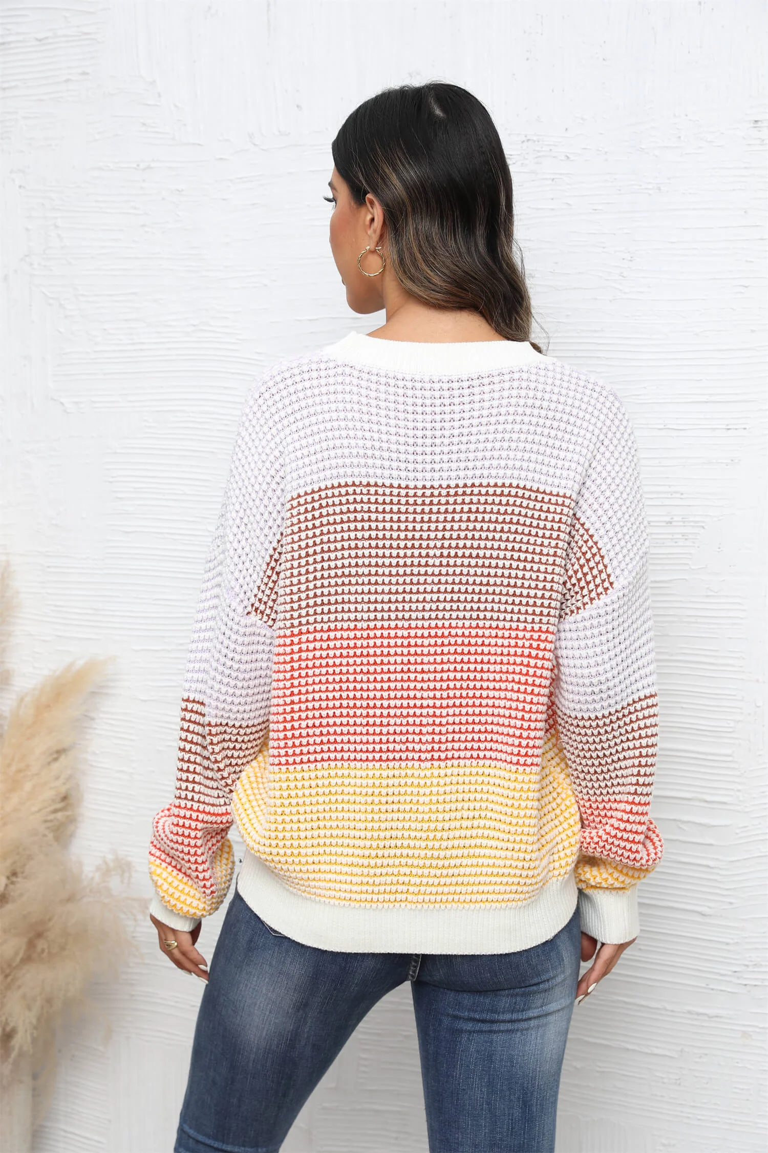 Dont Mind Me Striped Knit Sweater - Cream - Image 3