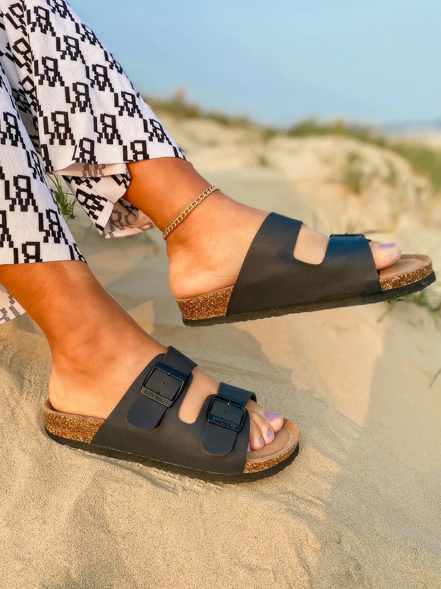 Double-Buckle-up Cushioned Footbed Sandals - Maibulun - Image 10