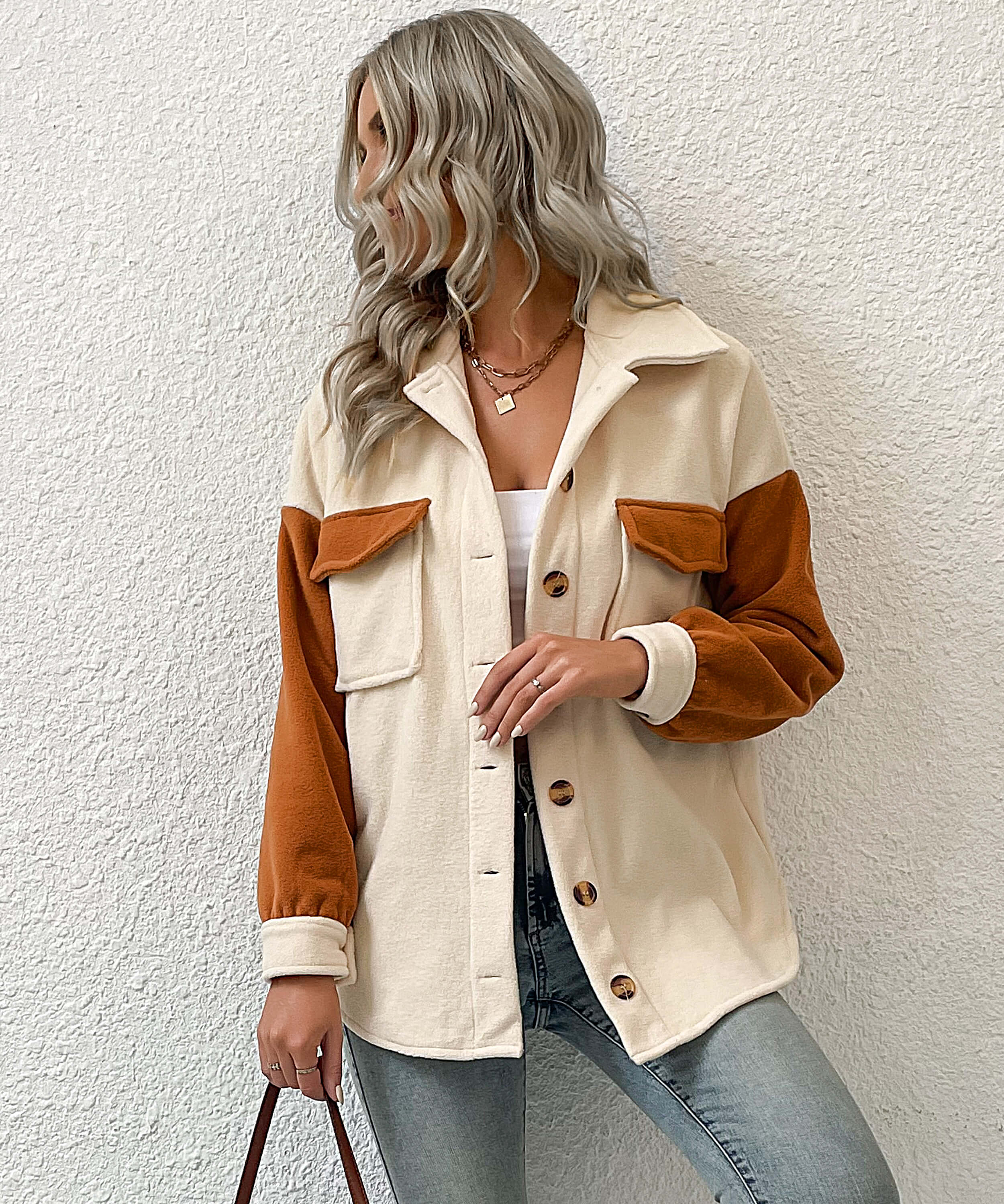 Down To Cuddle Cozy Shacket - Cream - Image 2