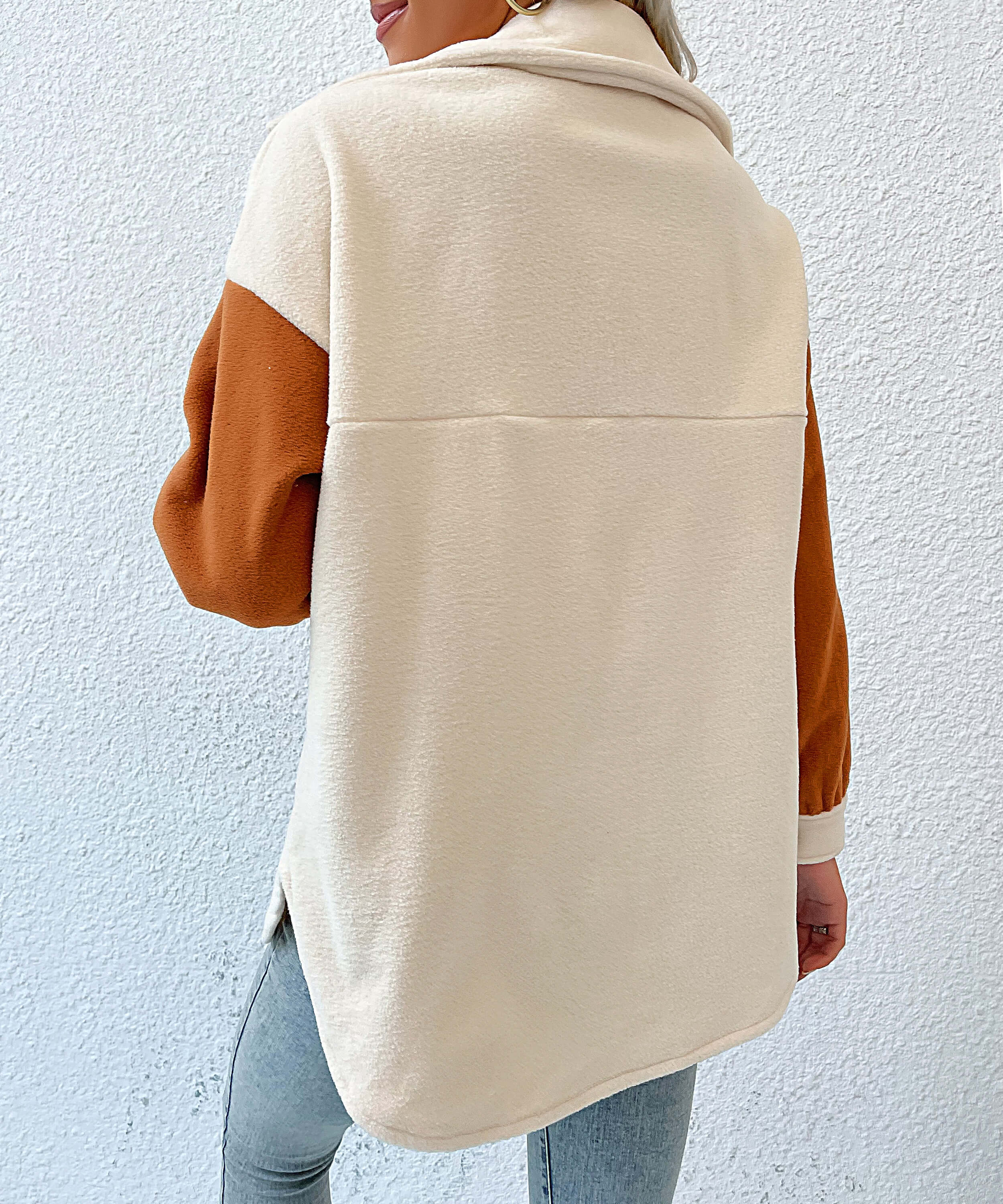 Down To Cuddle Cozy Shacket - Cream - Image 3
