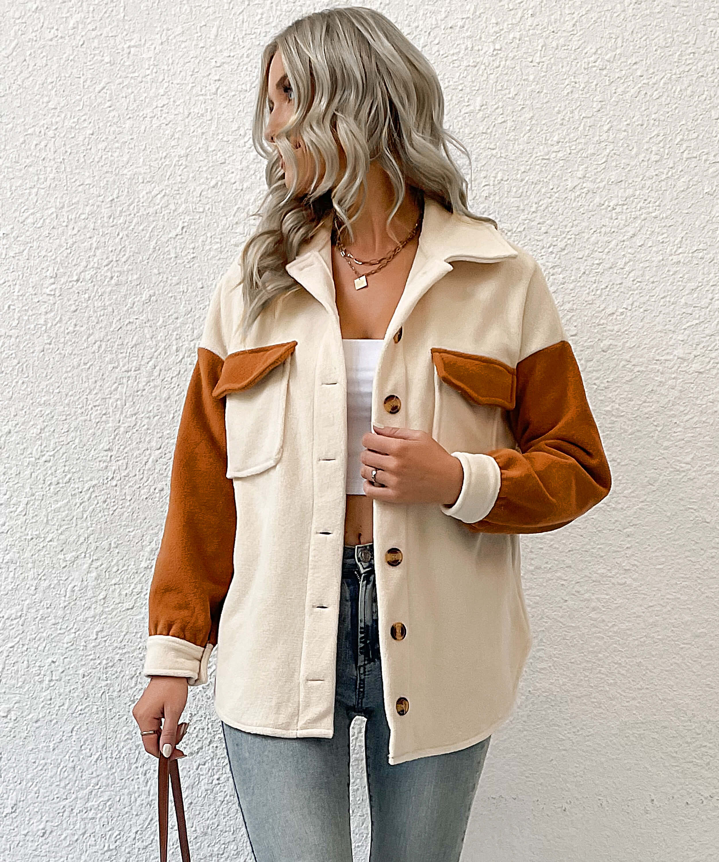 Down To Cuddle Cozy Shacket - Cream - Image 4