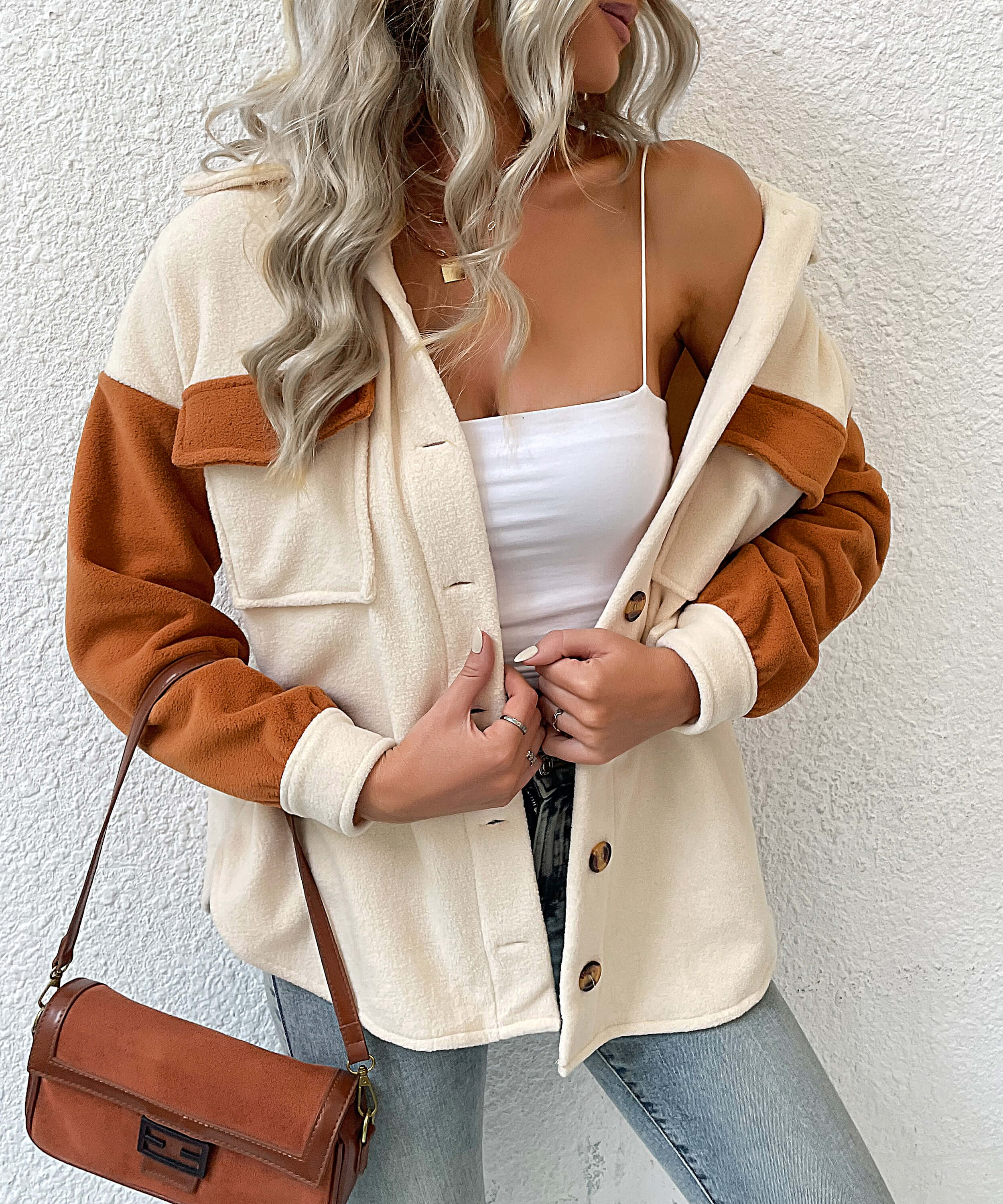 Down To Cuddle Cozy Shacket - Cream - Image 6