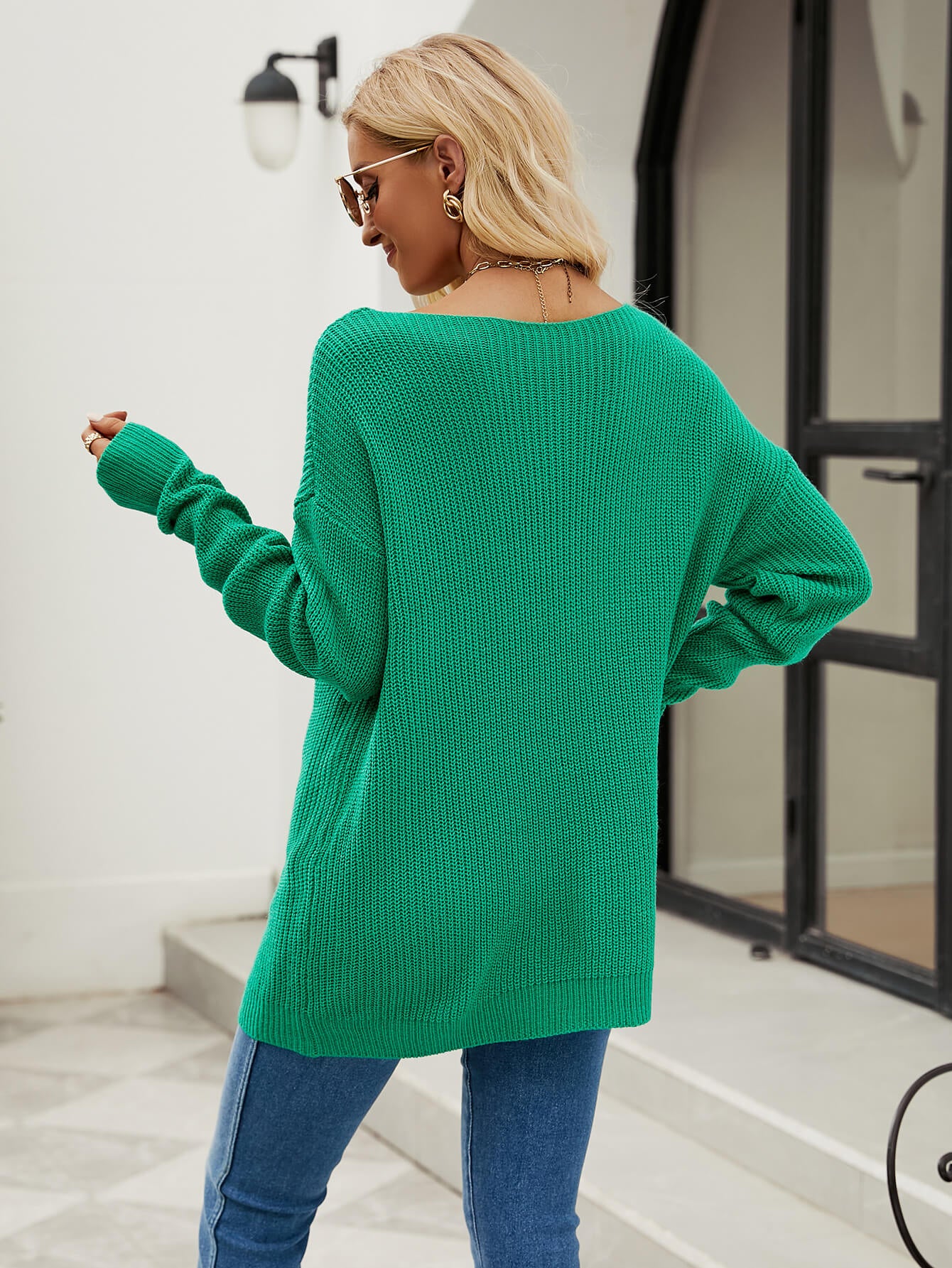 Easy Does It Ripped Knit Sweater - Green - Image 5