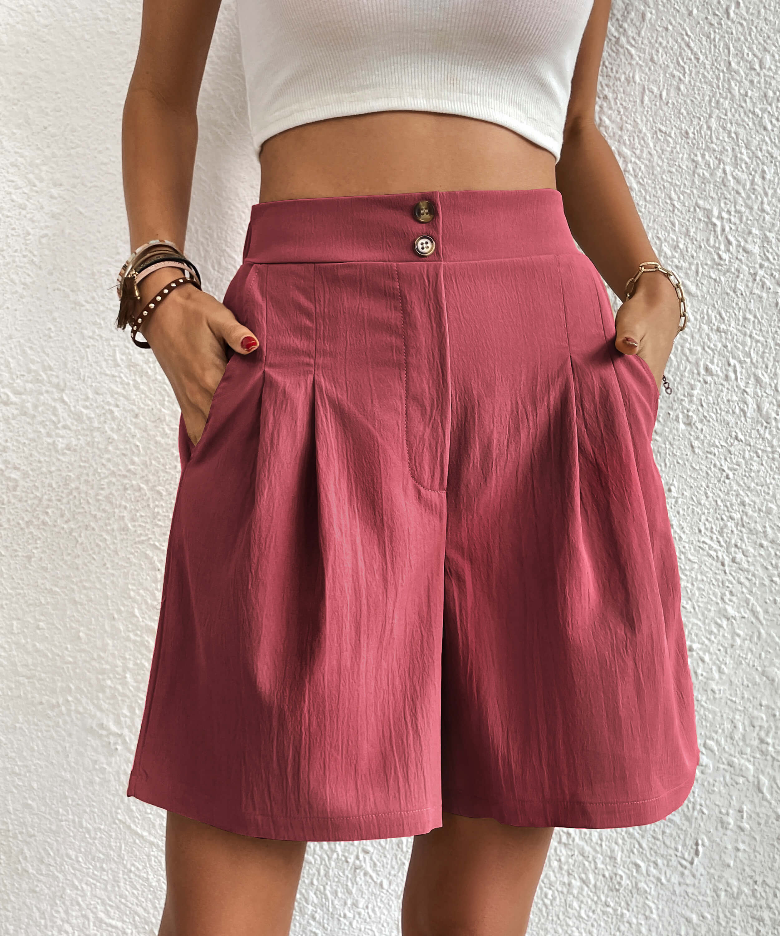 Eden Pocketed High Waist Shorts - Annatto - Image 3