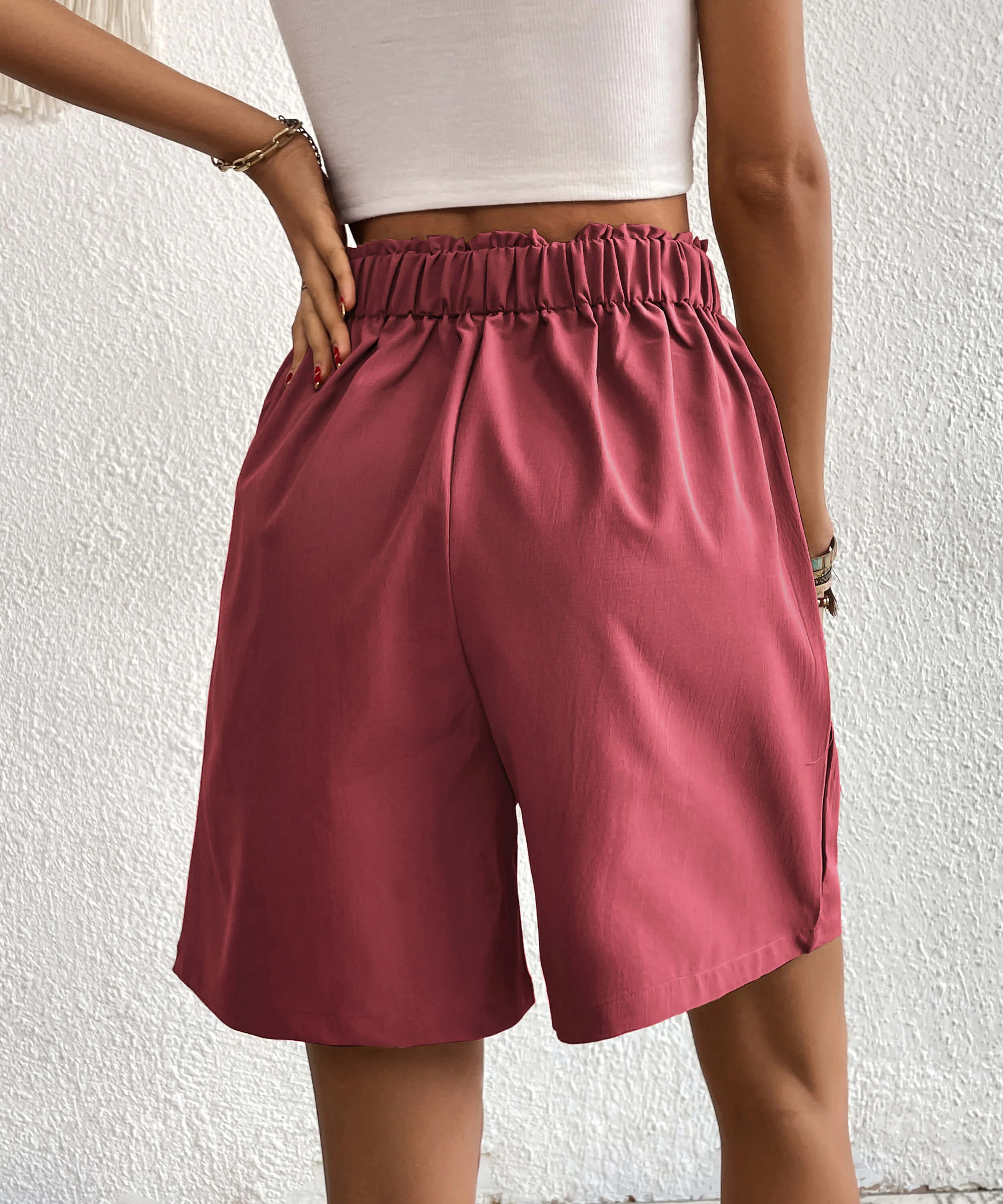 Eden Pocketed High Waist Shorts - Annatto - Image 4