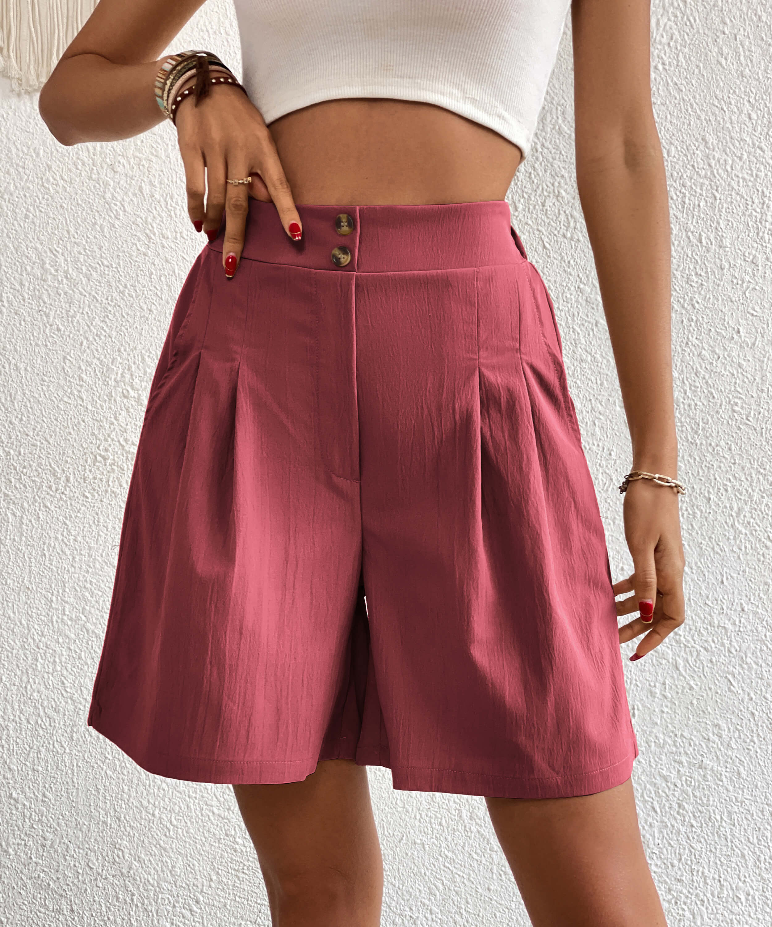 Eden Pocketed High Waist Shorts - Annatto - Image 5