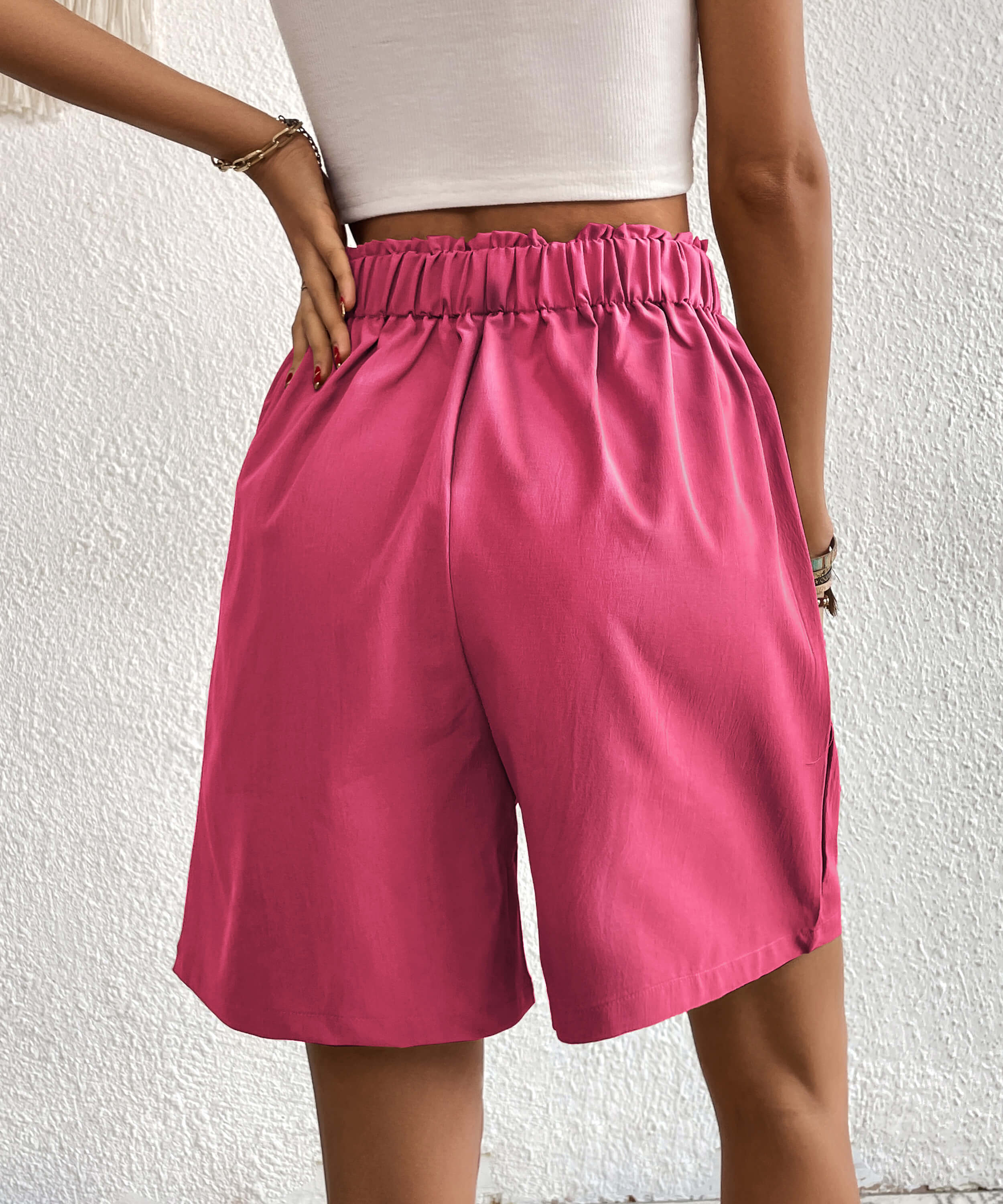 Eden Pocketed High Waist Shorts - Pink - Image 4