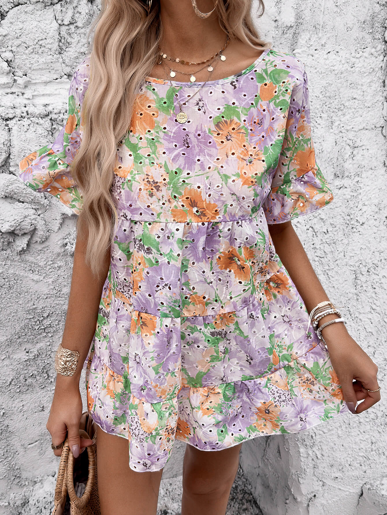 Emaline Floral Printed Mini Dress - Image 2