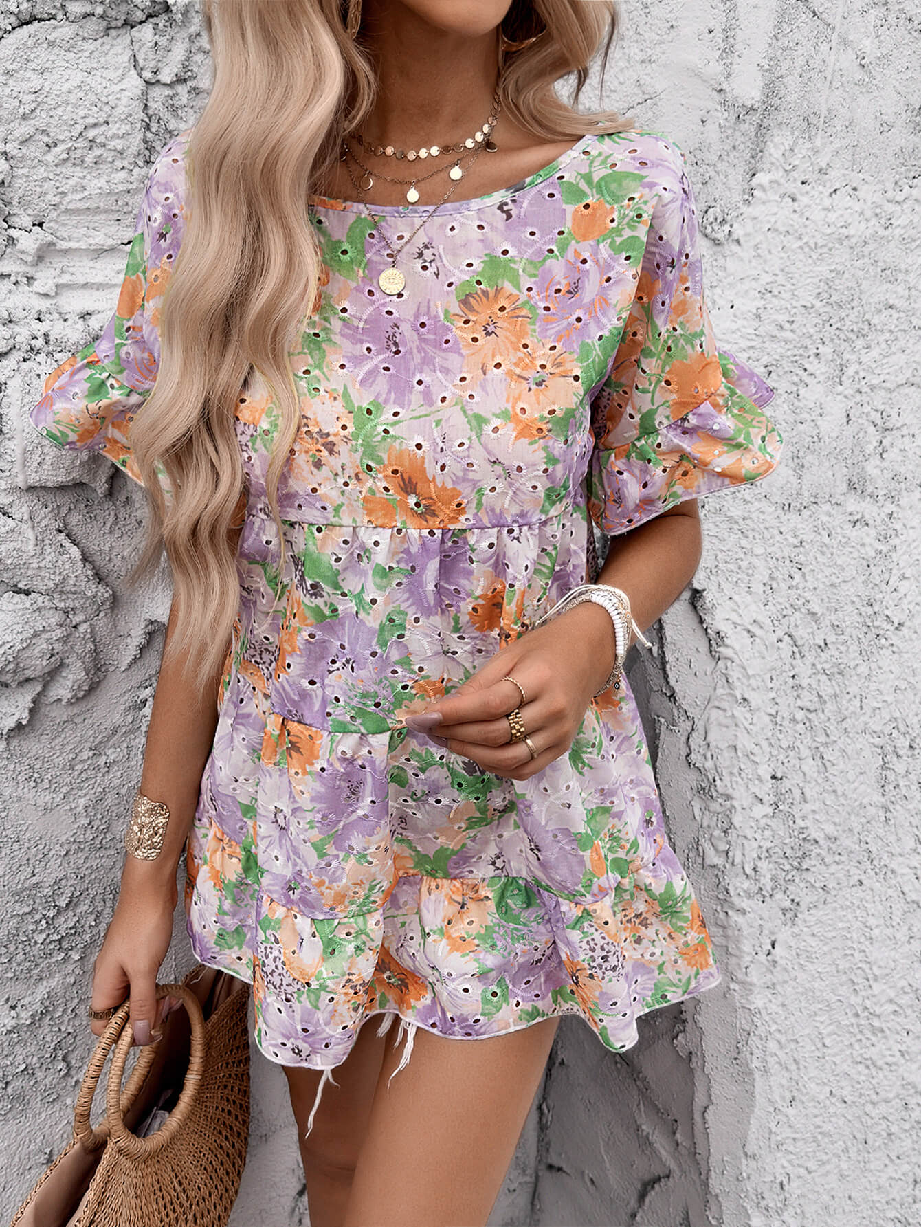 Emaline Floral Printed Mini Dress - Image 3