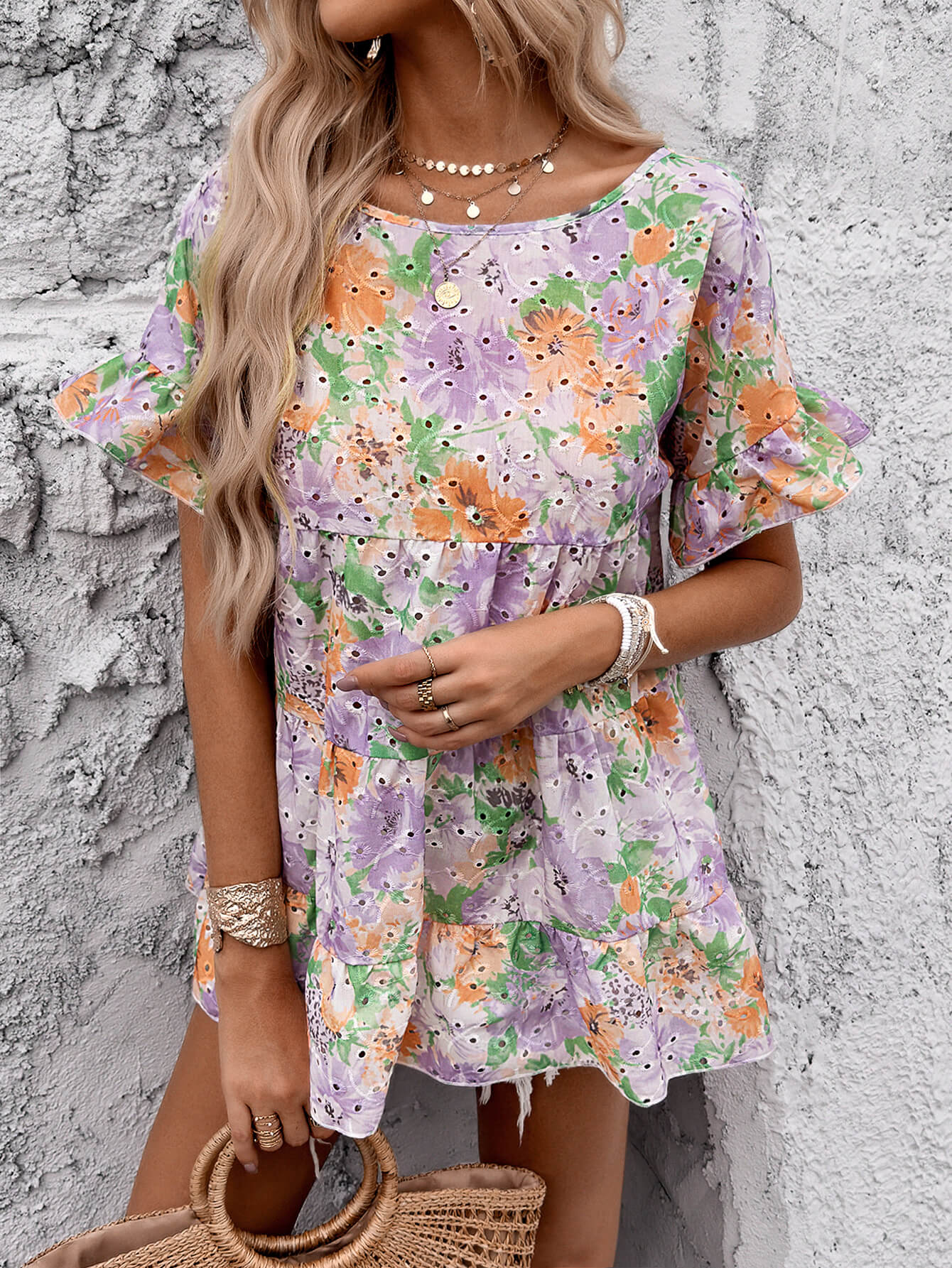 Emaline Floral Printed Mini Dress - Image 4